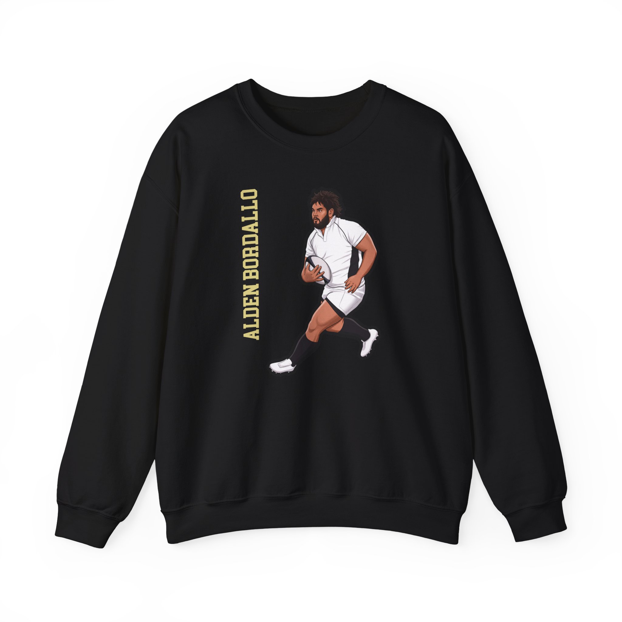 Crewneck Sweatshirt — character_name_vertical in Black