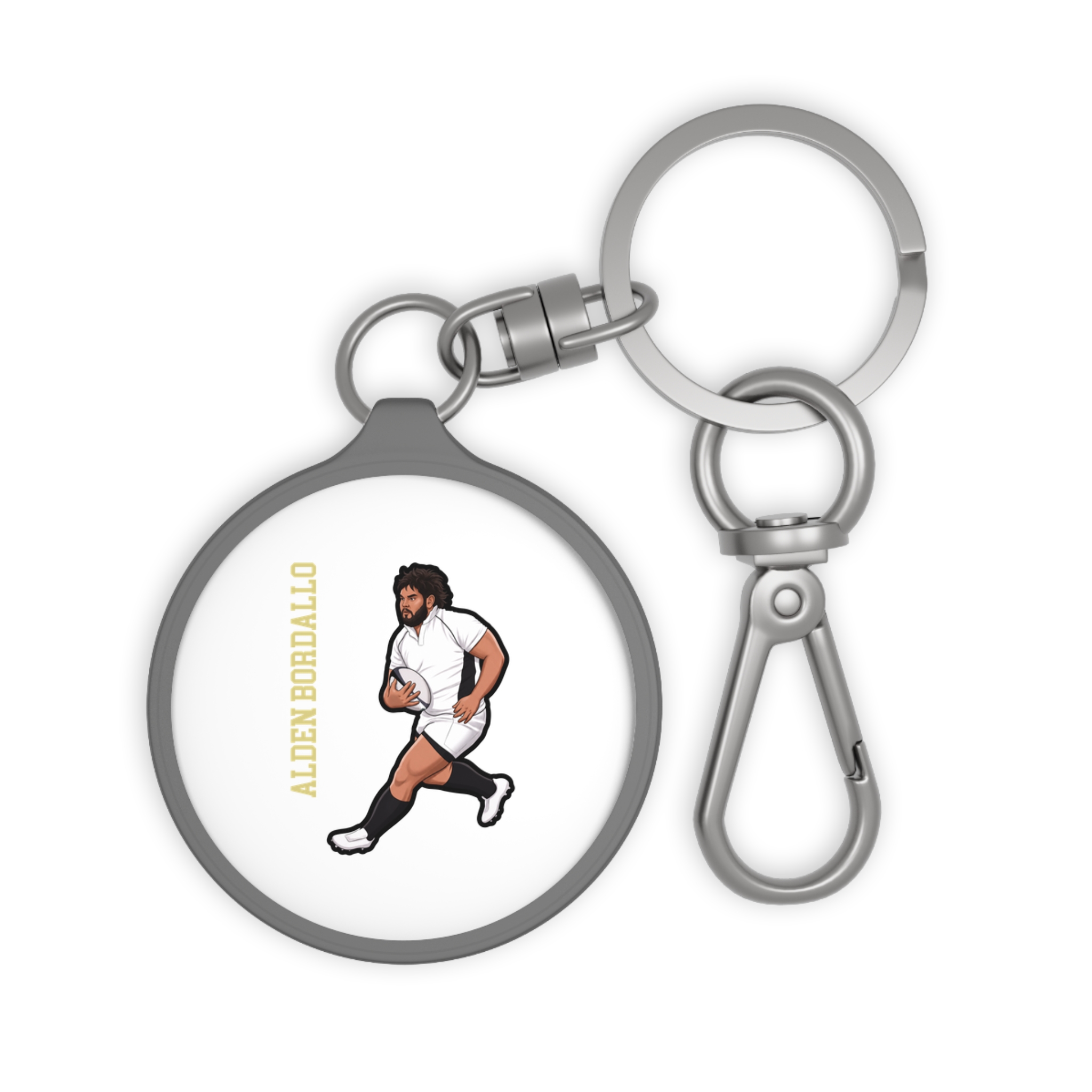 Keychain — character_name_vertical in Grey