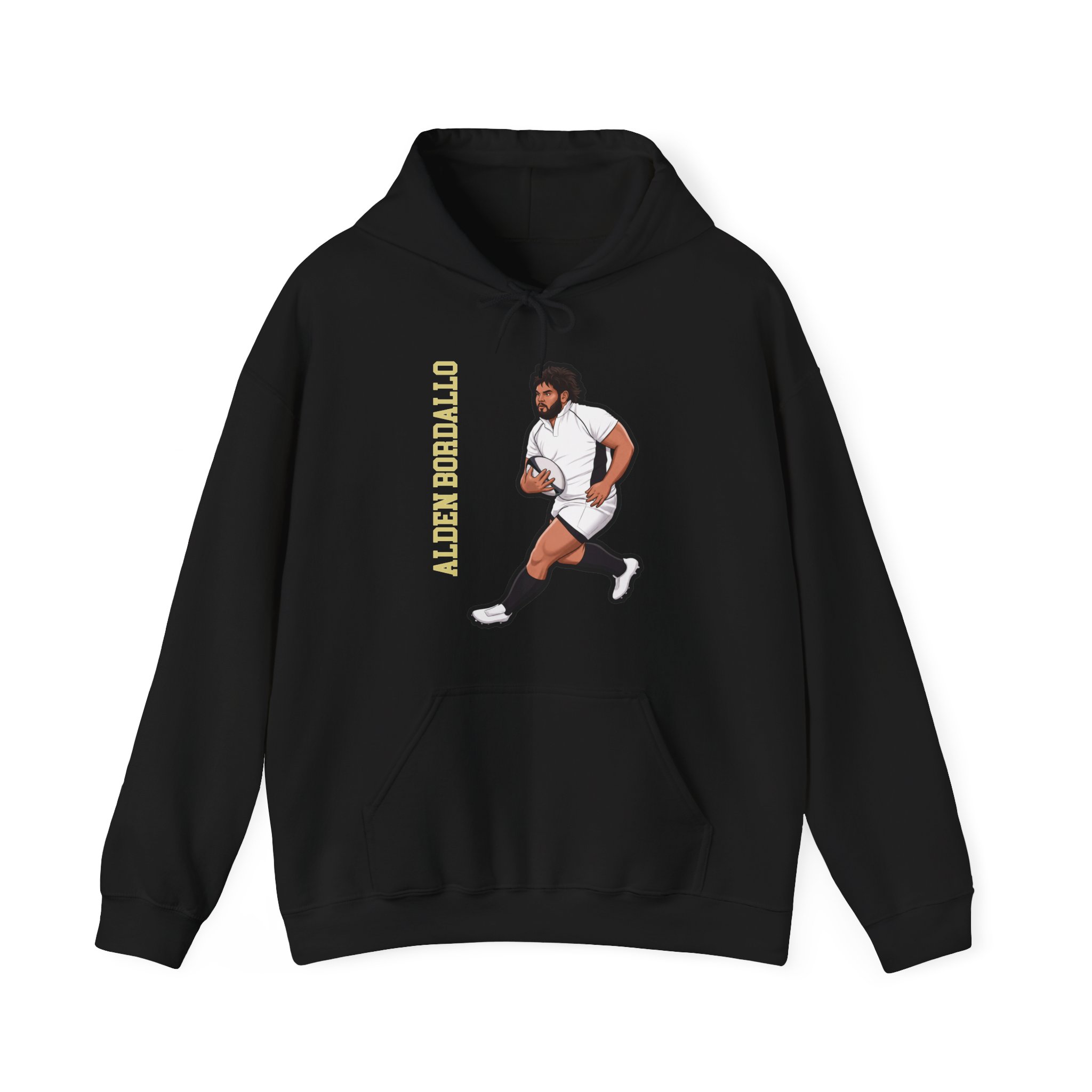 Hoodie — character_name_vertical in Black