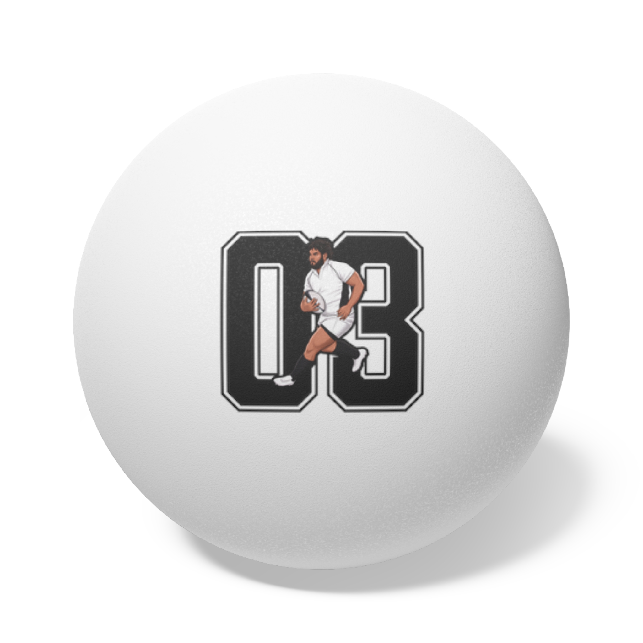 Ping Pong Balls, 6 pcs — character_number in White