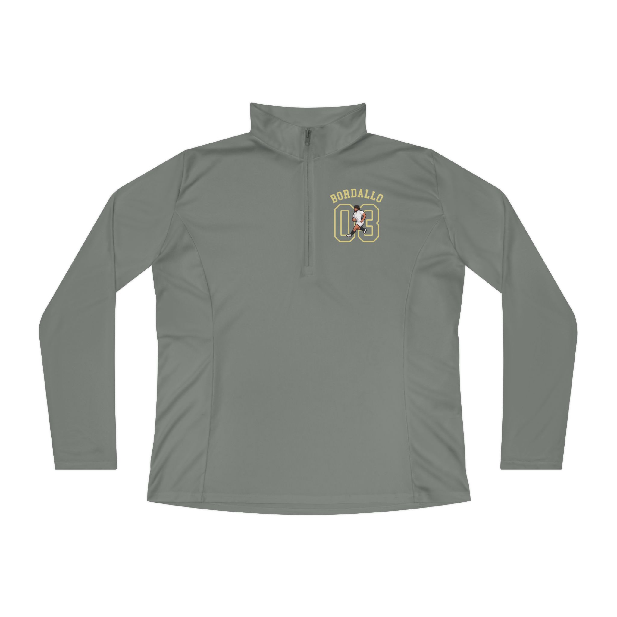 Women's Q-Zip Pullover — character_shirsey_arch in Grey