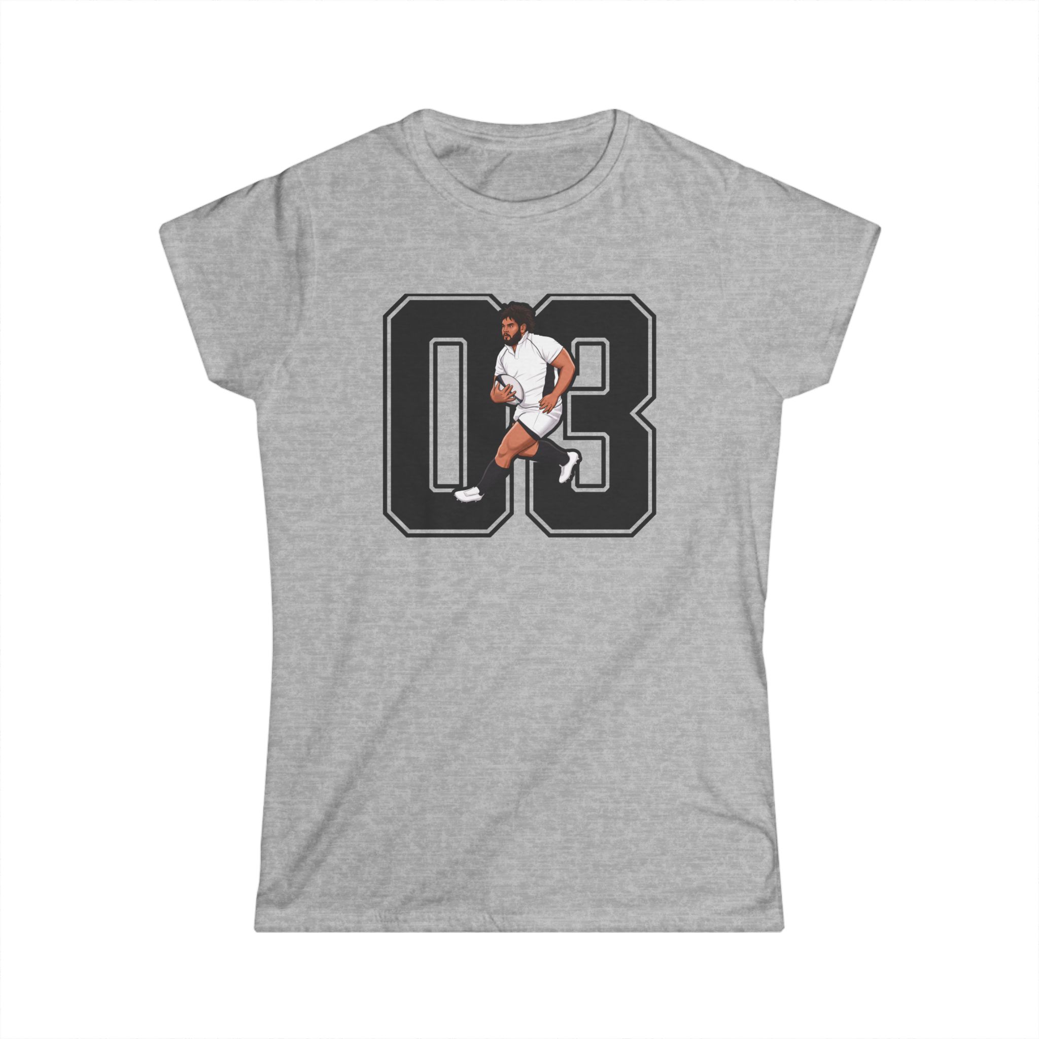 Women's Softstyle Tee — character_number in Grey