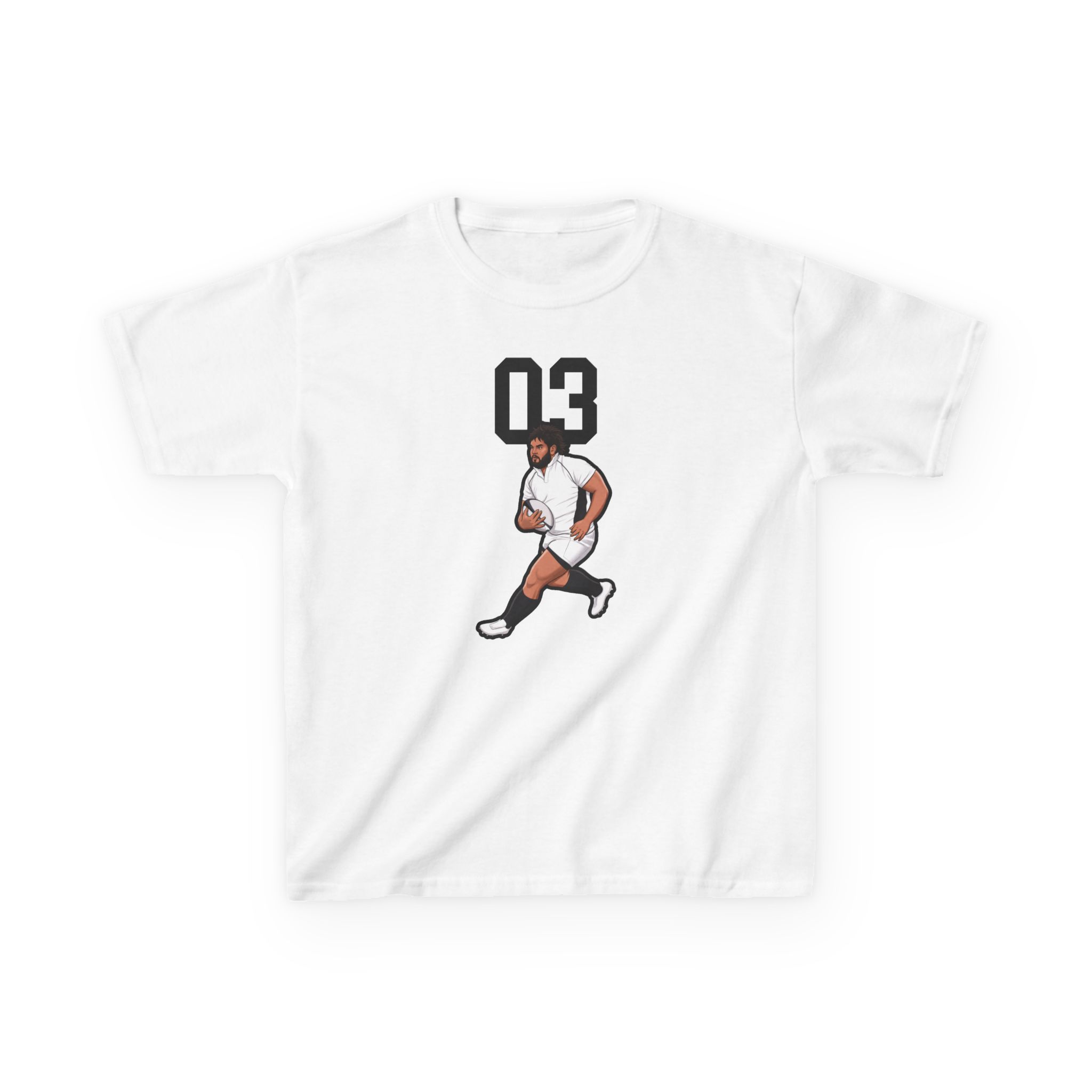 Youth Tee — character_number_top in White