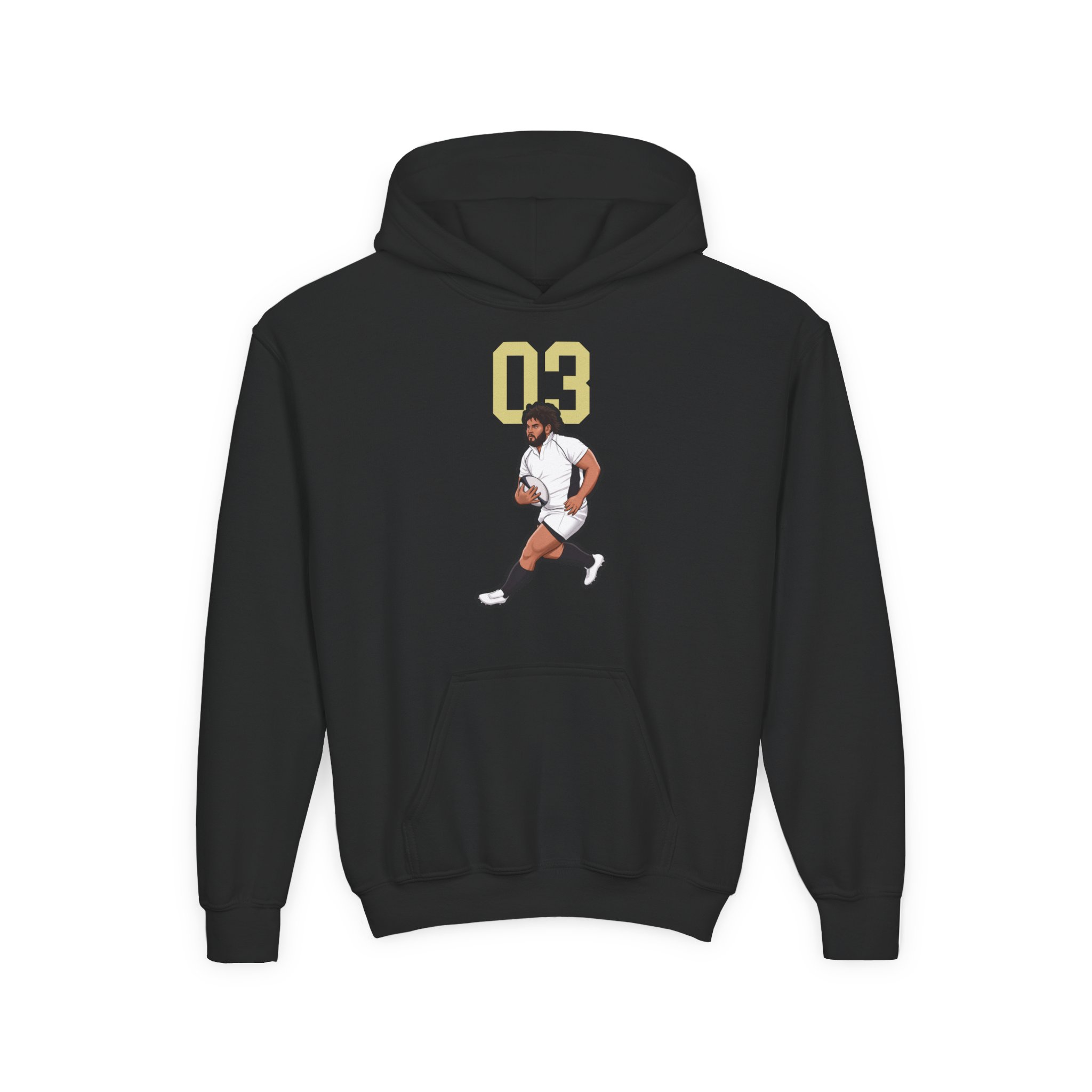 Youth Hoodie — character_number_top in Black
