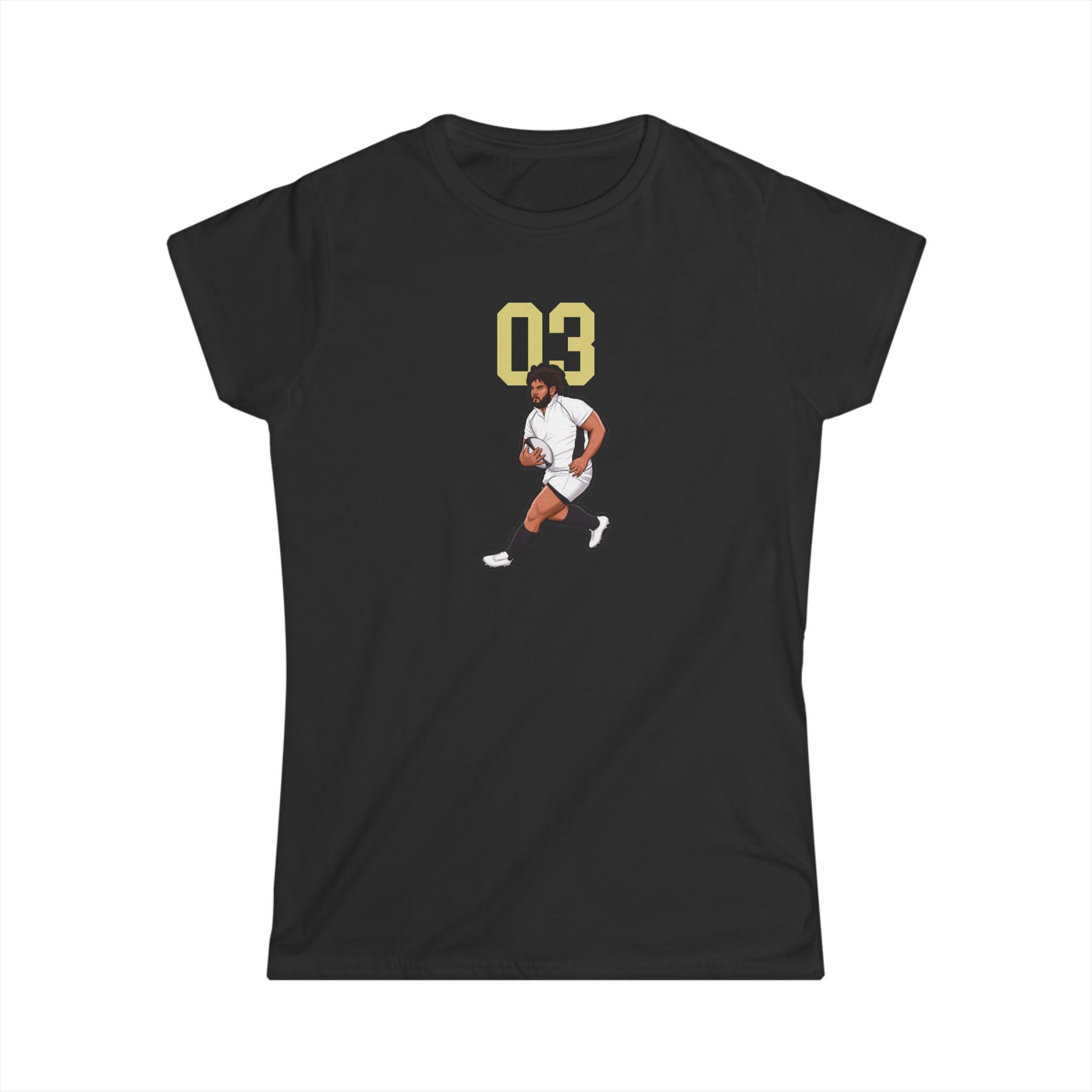 Women's Softstyle Tee — character_number_top in Black