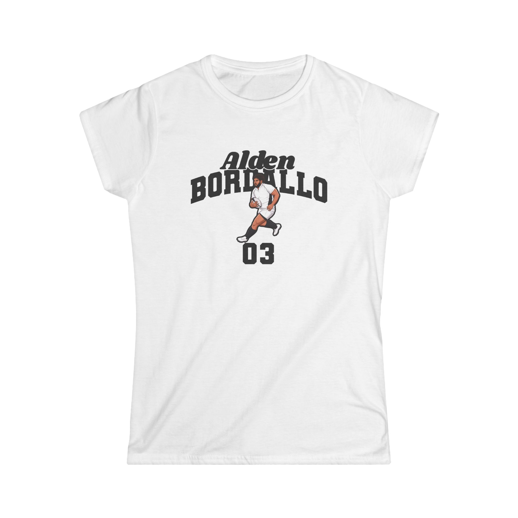 Women's Softstyle Tee — character_signature_arch in White