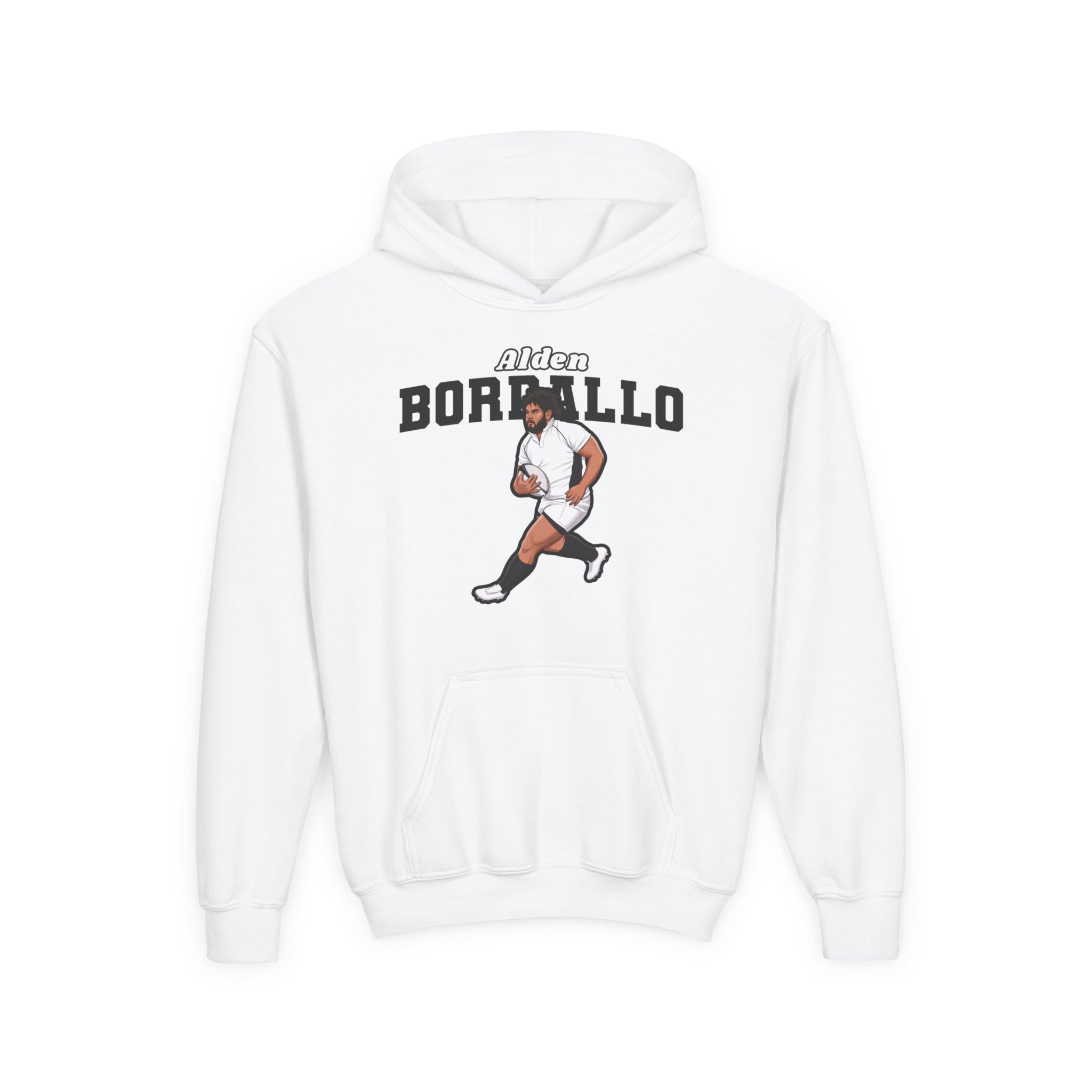 Youth Hoodie — character_name_arch in White