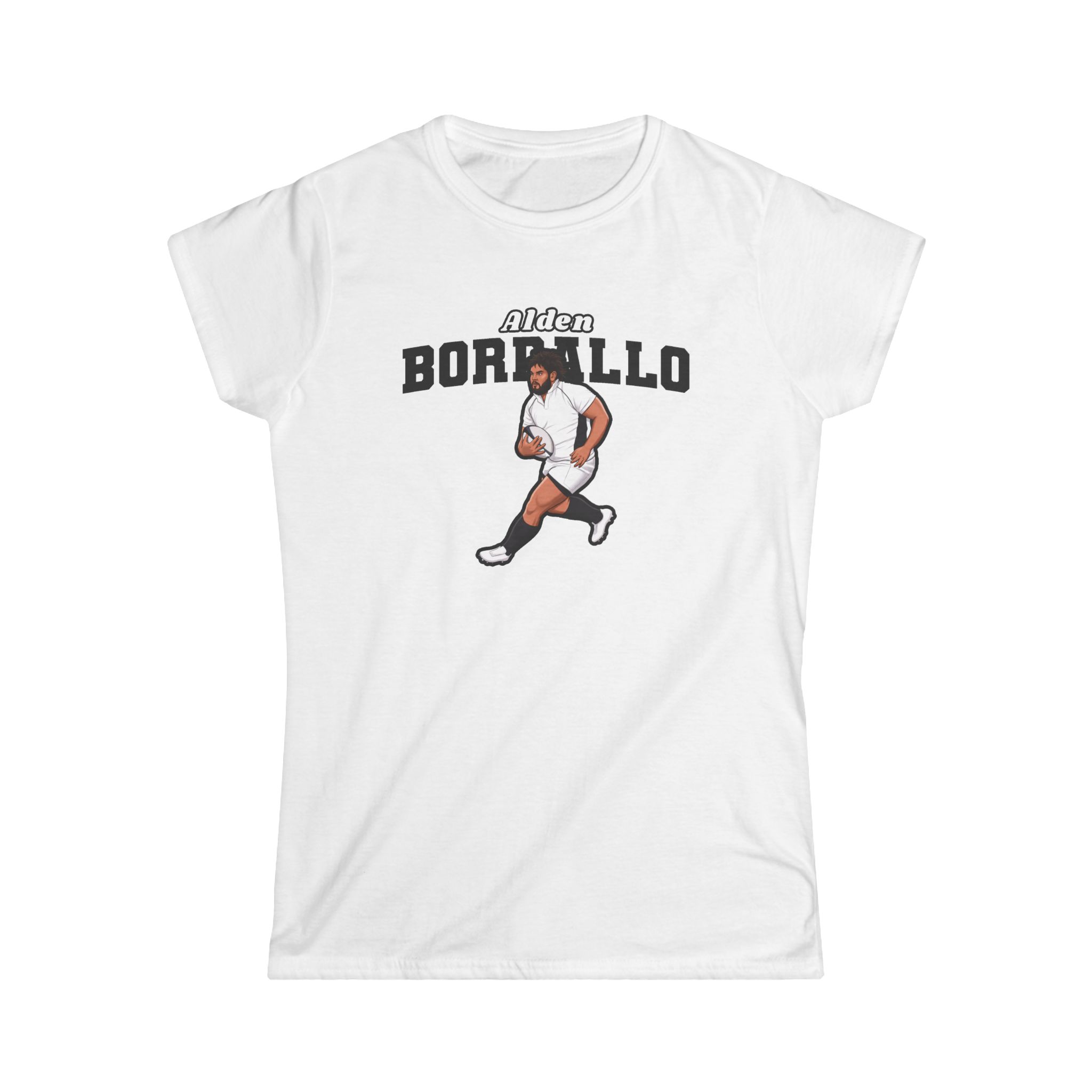 Women's Softstyle Tee — character_name_arch in White