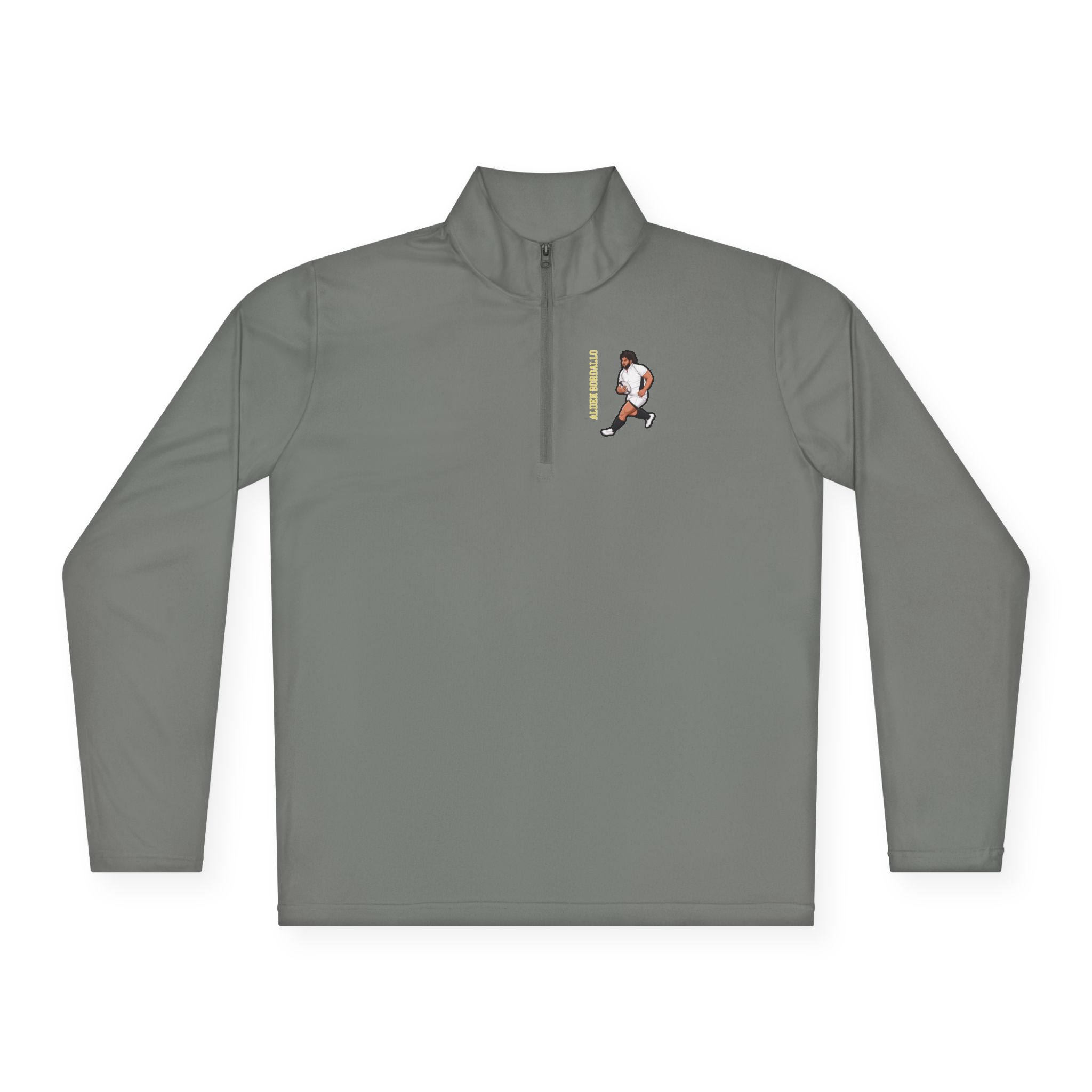 Q-Zip Pullover — character_name_vertical in Grey