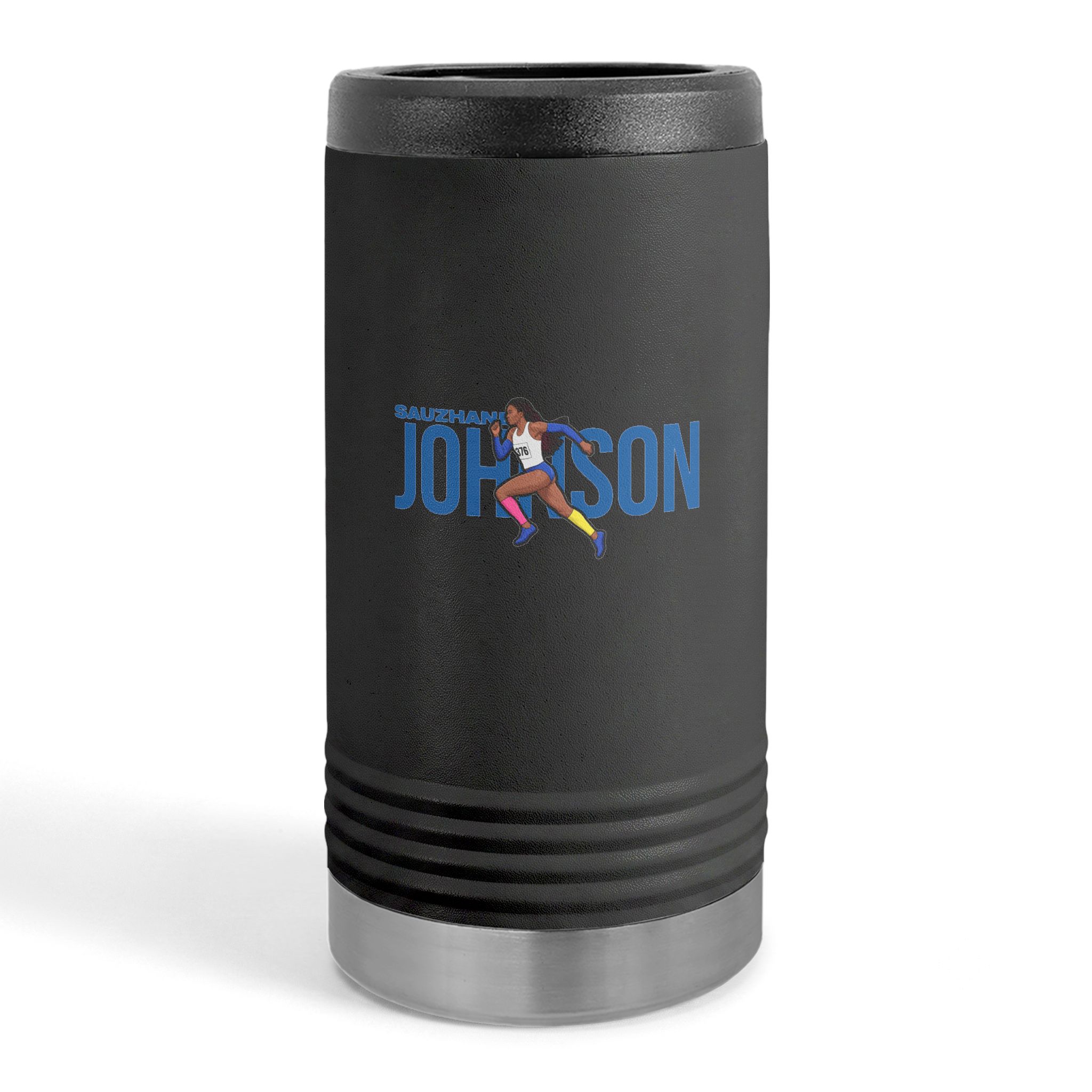 Slim Stainless Can Cooler — character_player_name in Black