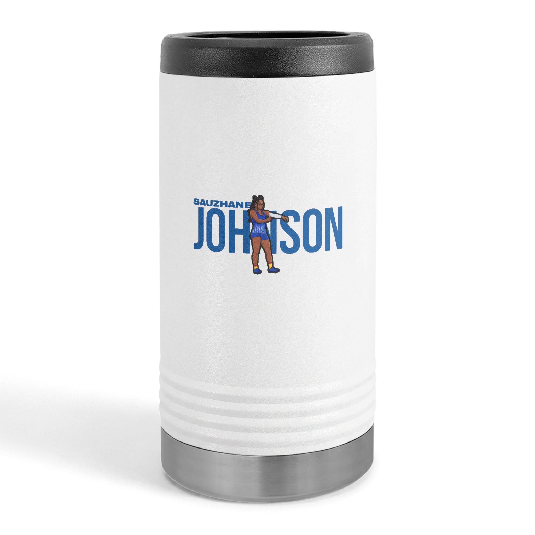 Slim Stainless Can Cooler — character_player_name in White