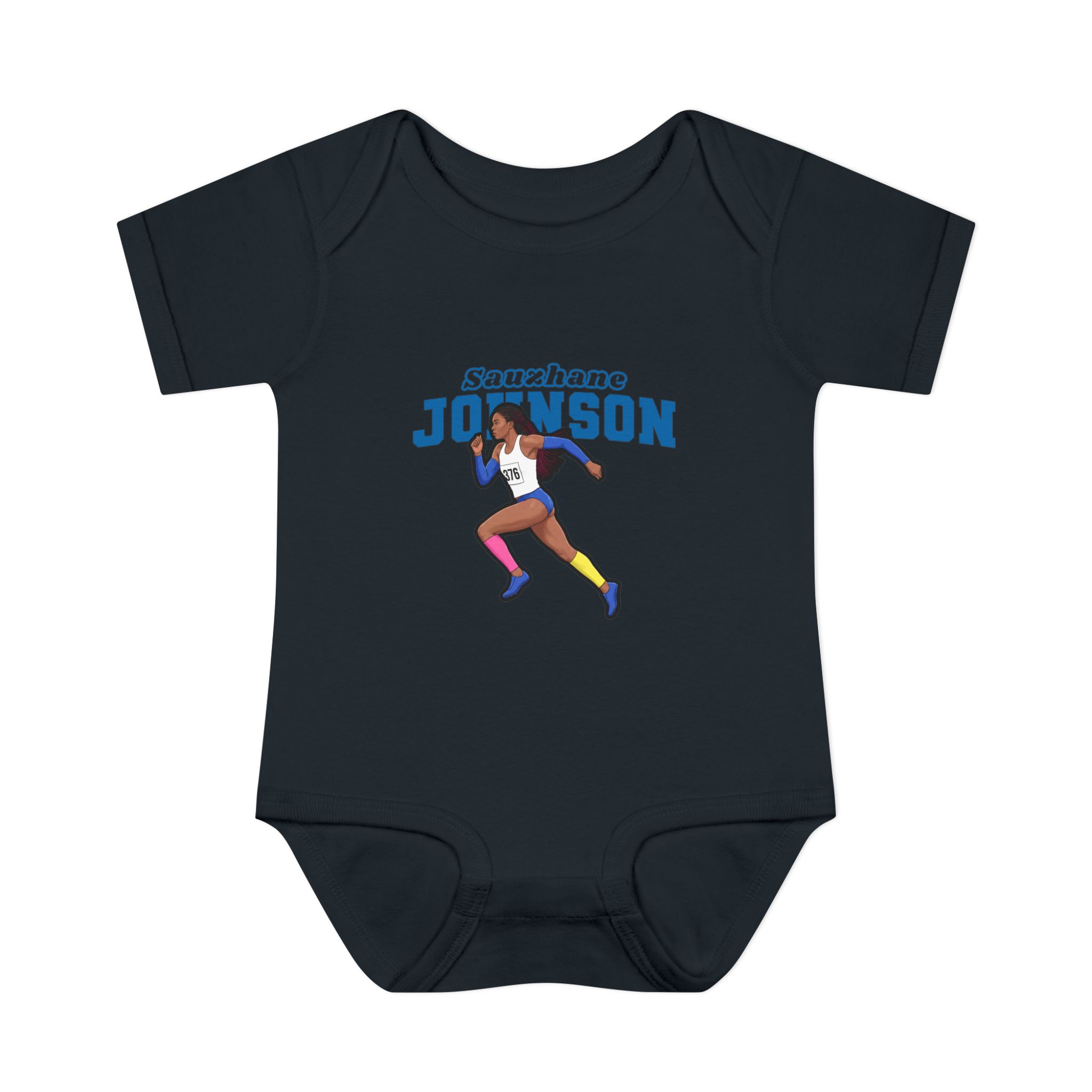 Baby Onesie — character_name_arch in Black
