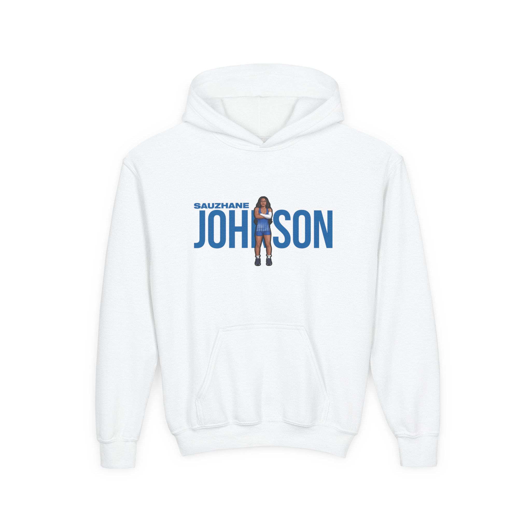 Youth Hoodie — character_player_name in White