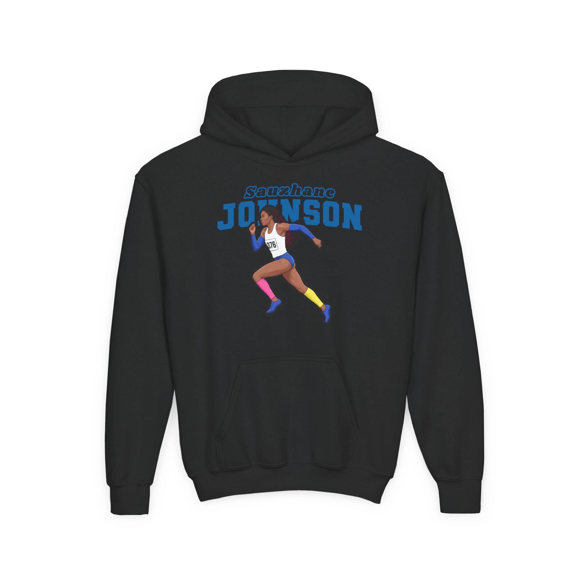 Youth Hoodie — character_name_arch in Black