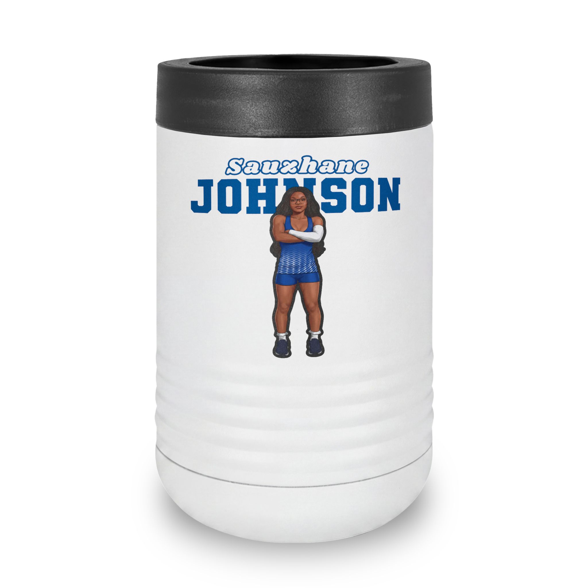 Stainless Can Cooler — character_name_arch in White