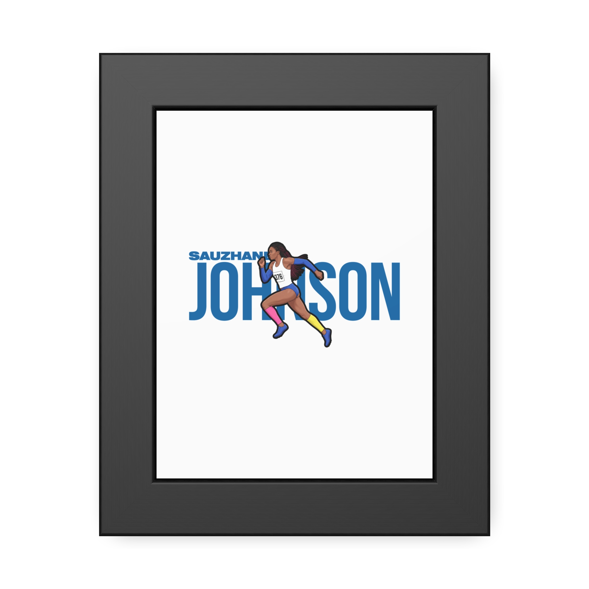 Framed Poster — character_player_name in Black