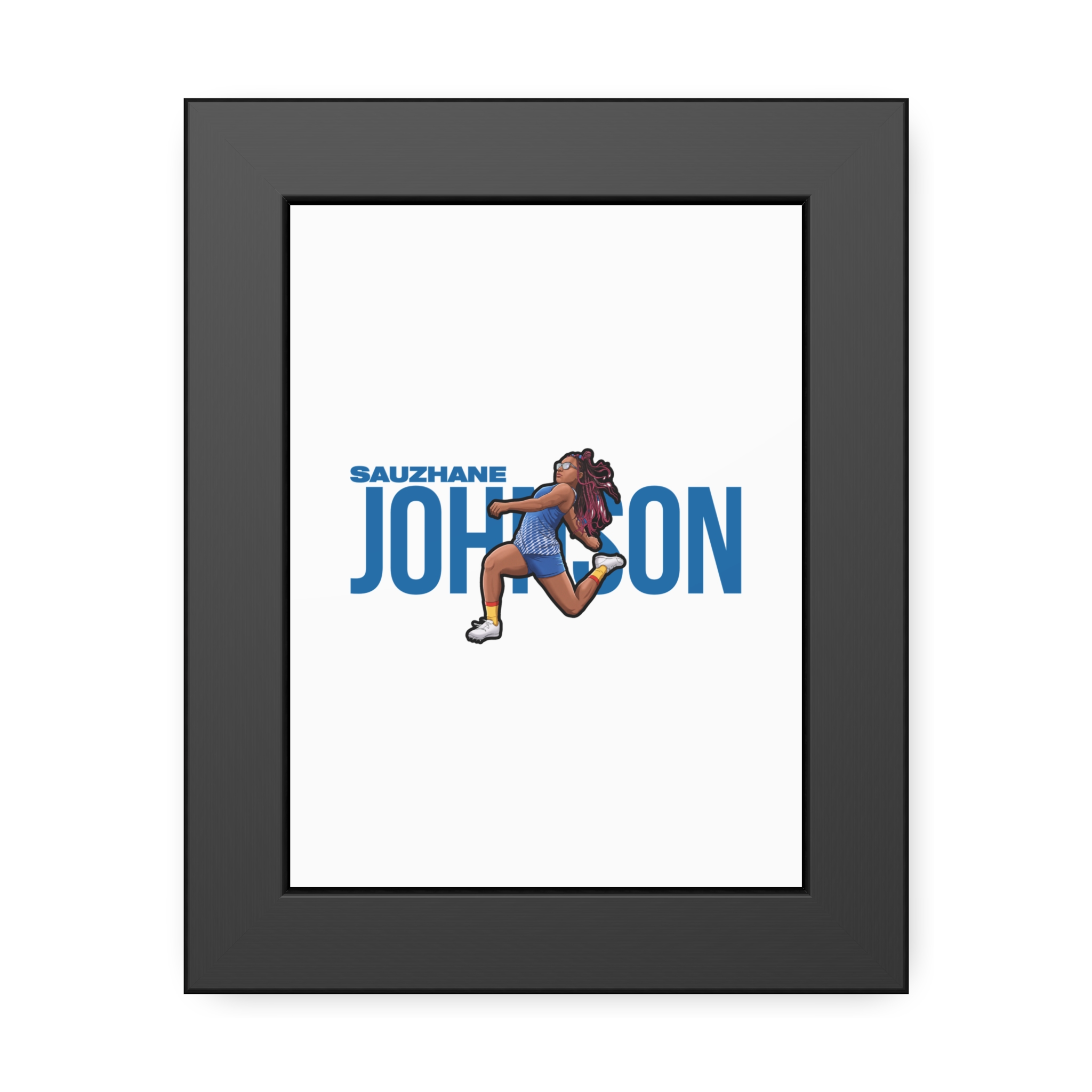 Framed Poster — character_player_name in Black