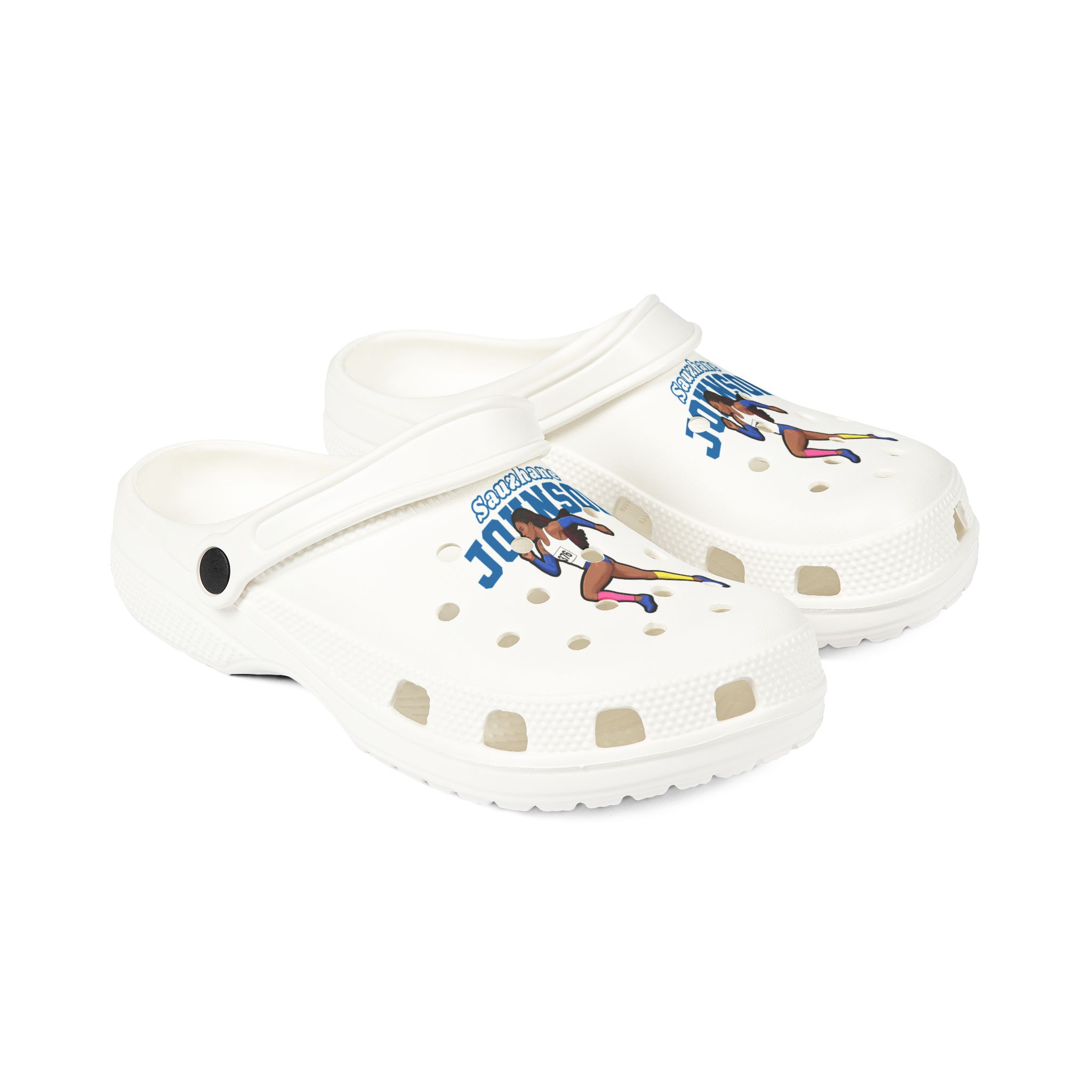 Rubber Clogs — character_name_arch in White