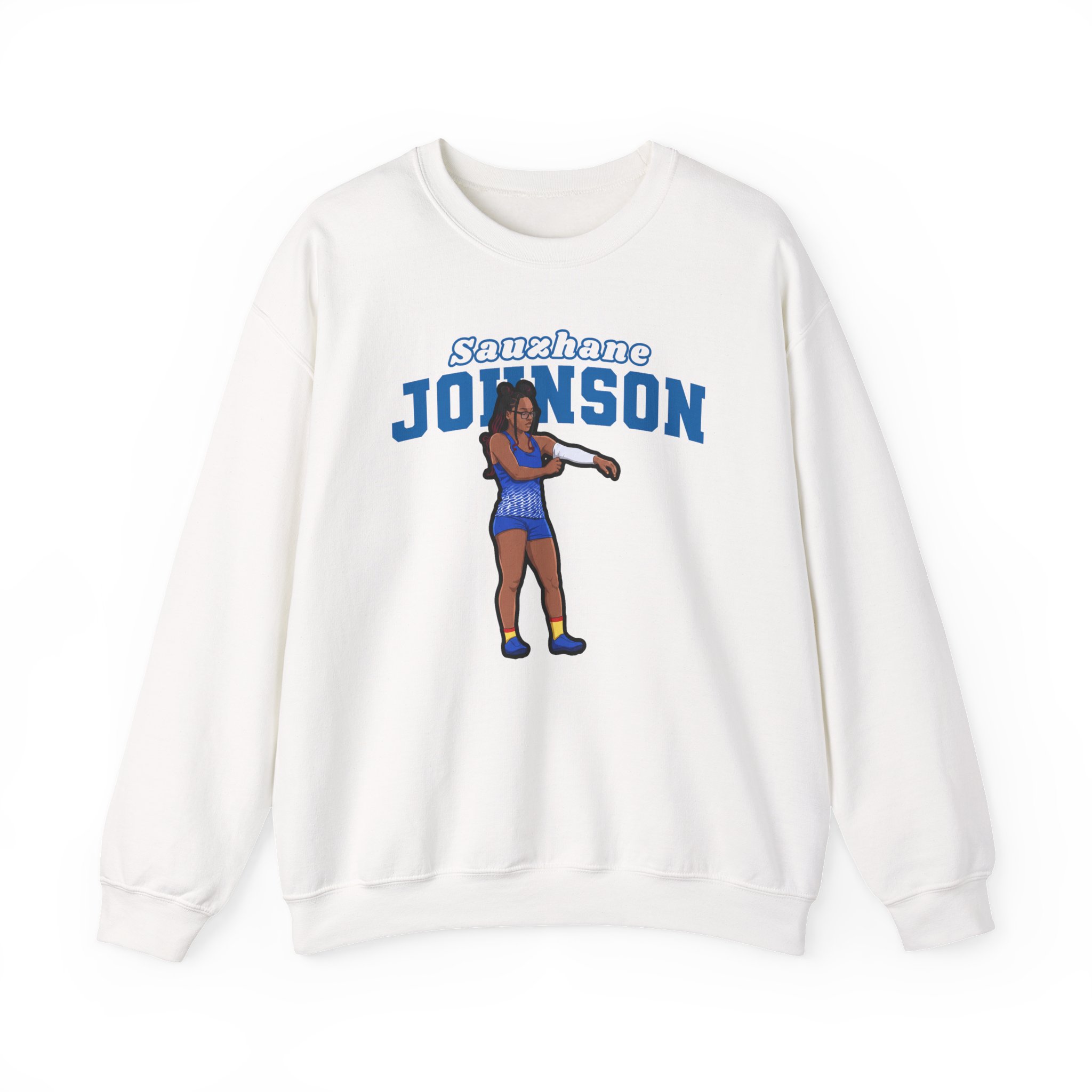 Crewneck Sweatshirt — character_name_arch in White