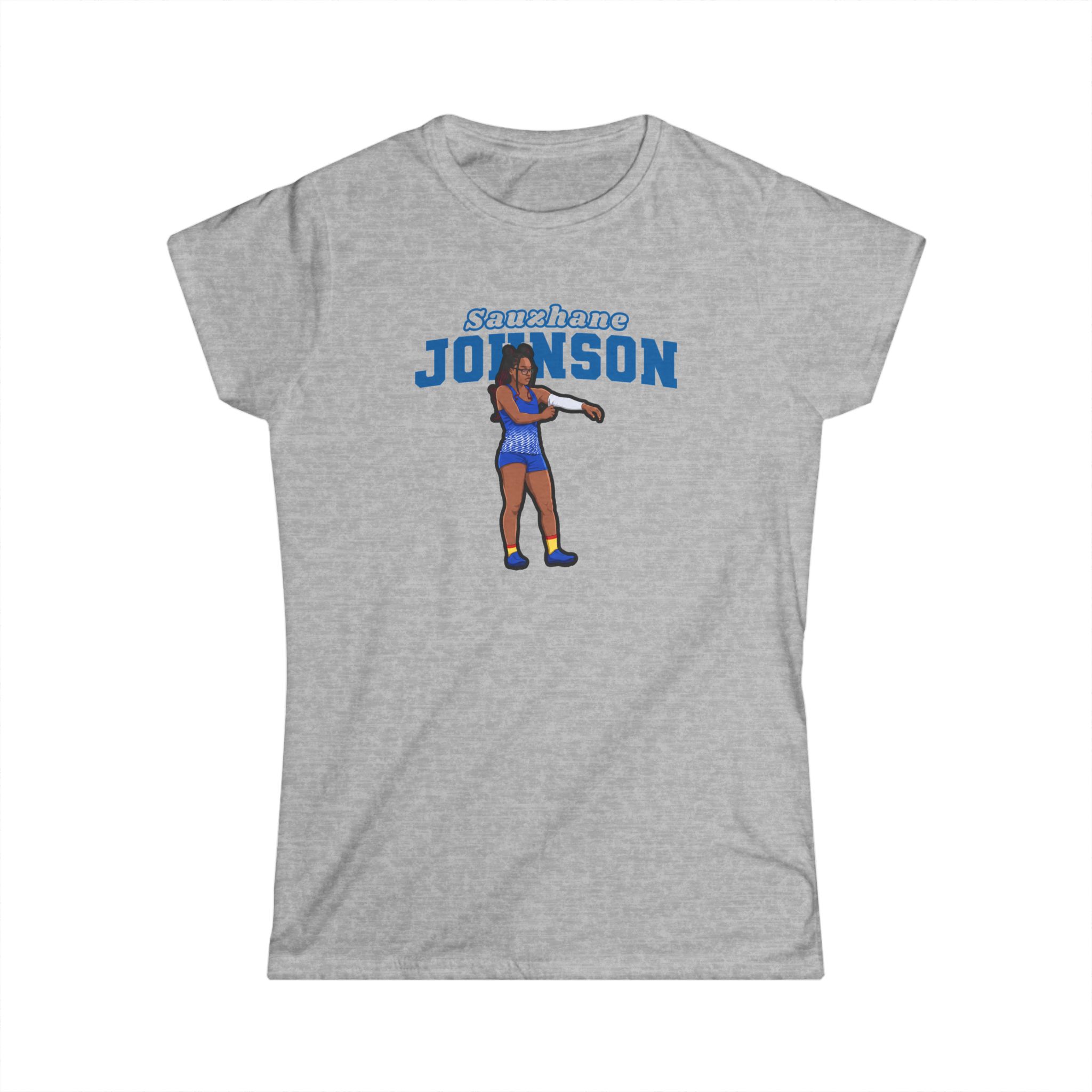 Women's Softstyle Tee — character_name_arch in Grey