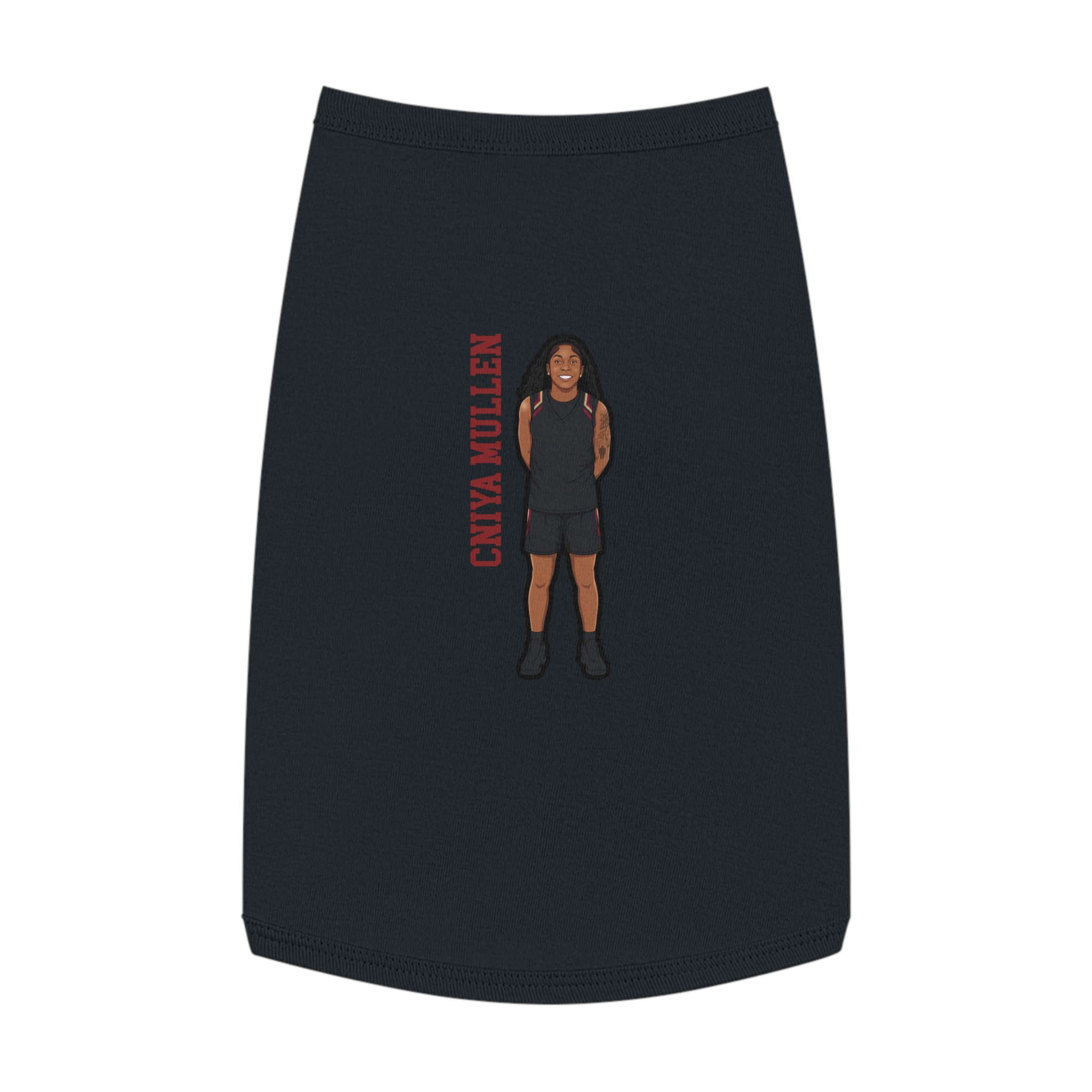 Pet Tank Top — character_name_vertical in Black