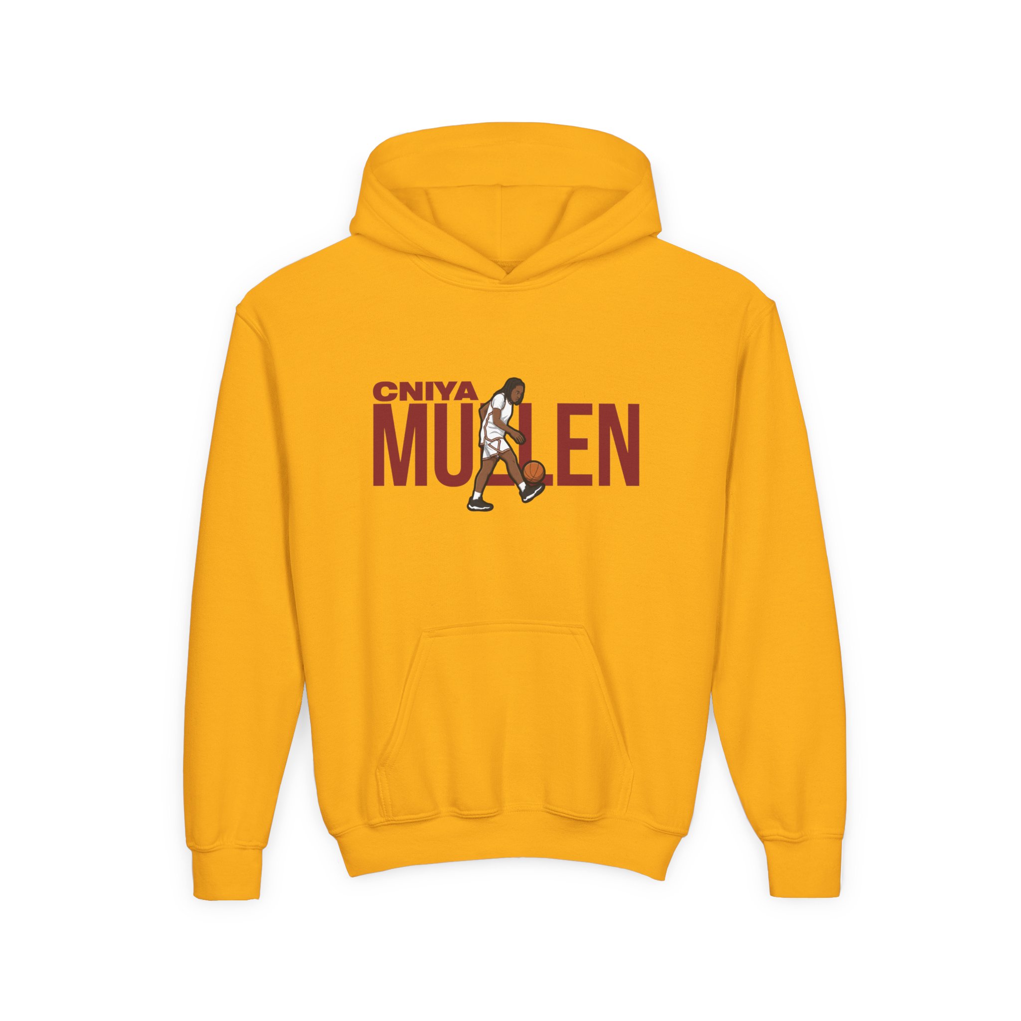 Youth Hoodie — character_player_name in Gold
