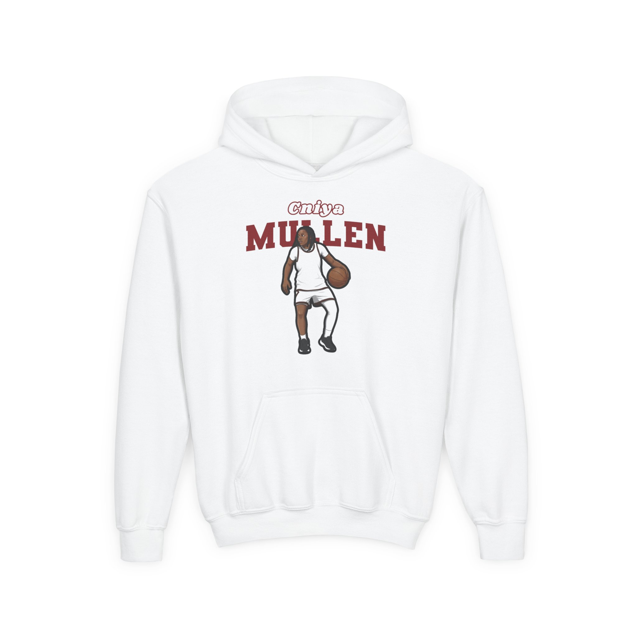 Youth Hoodie — character_name_arch in White