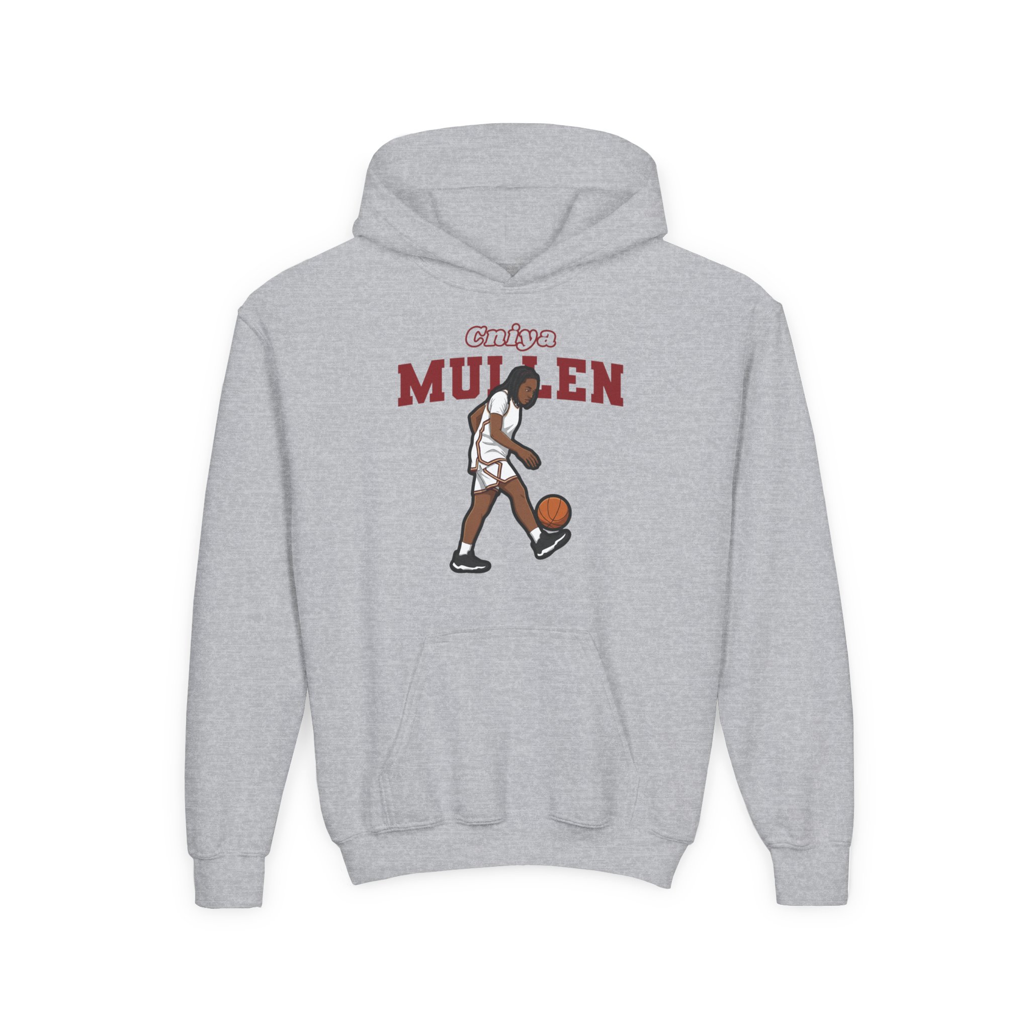 Youth Hoodie — character_name_arch in Grey