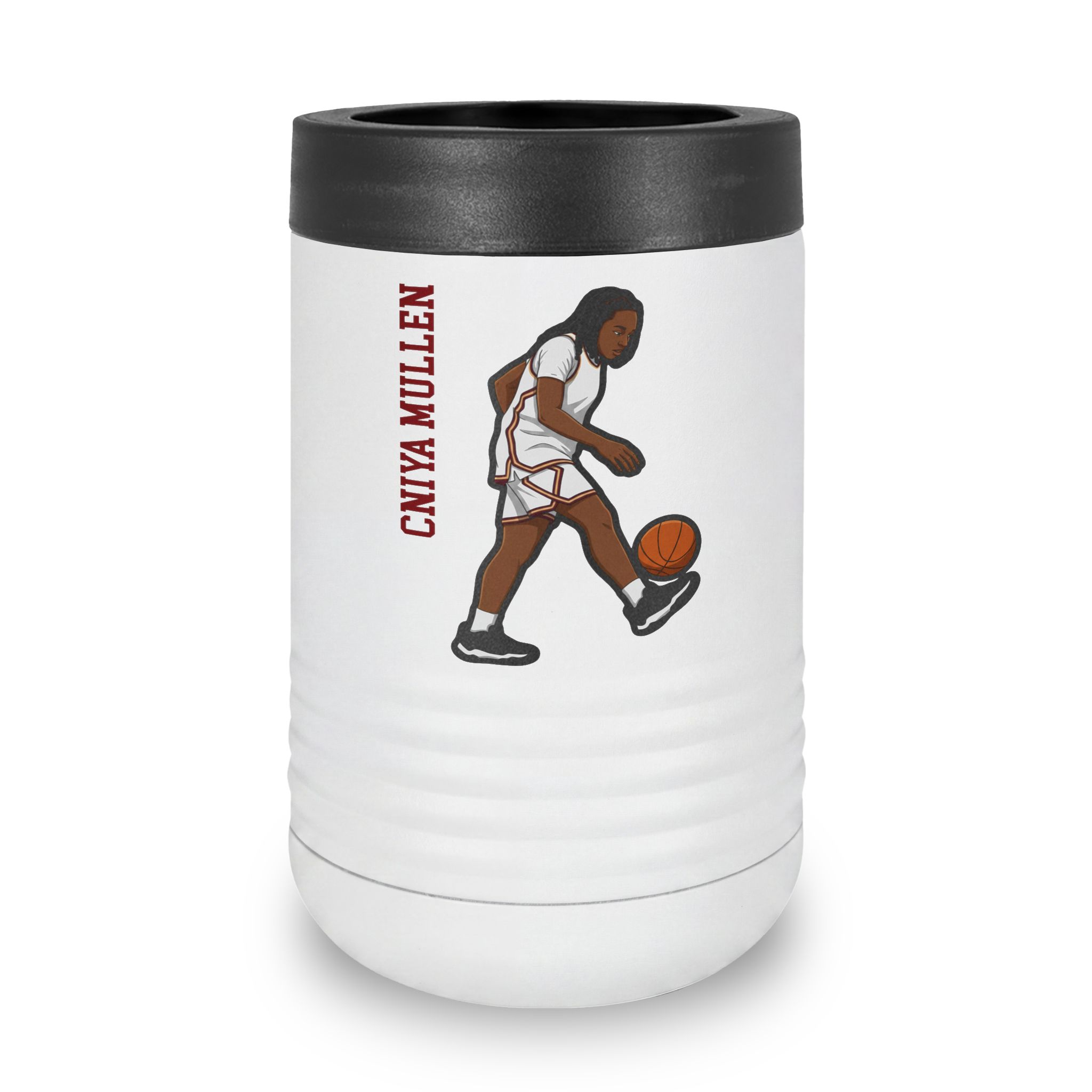 Stainless Can Cooler — character_name_vertical in White