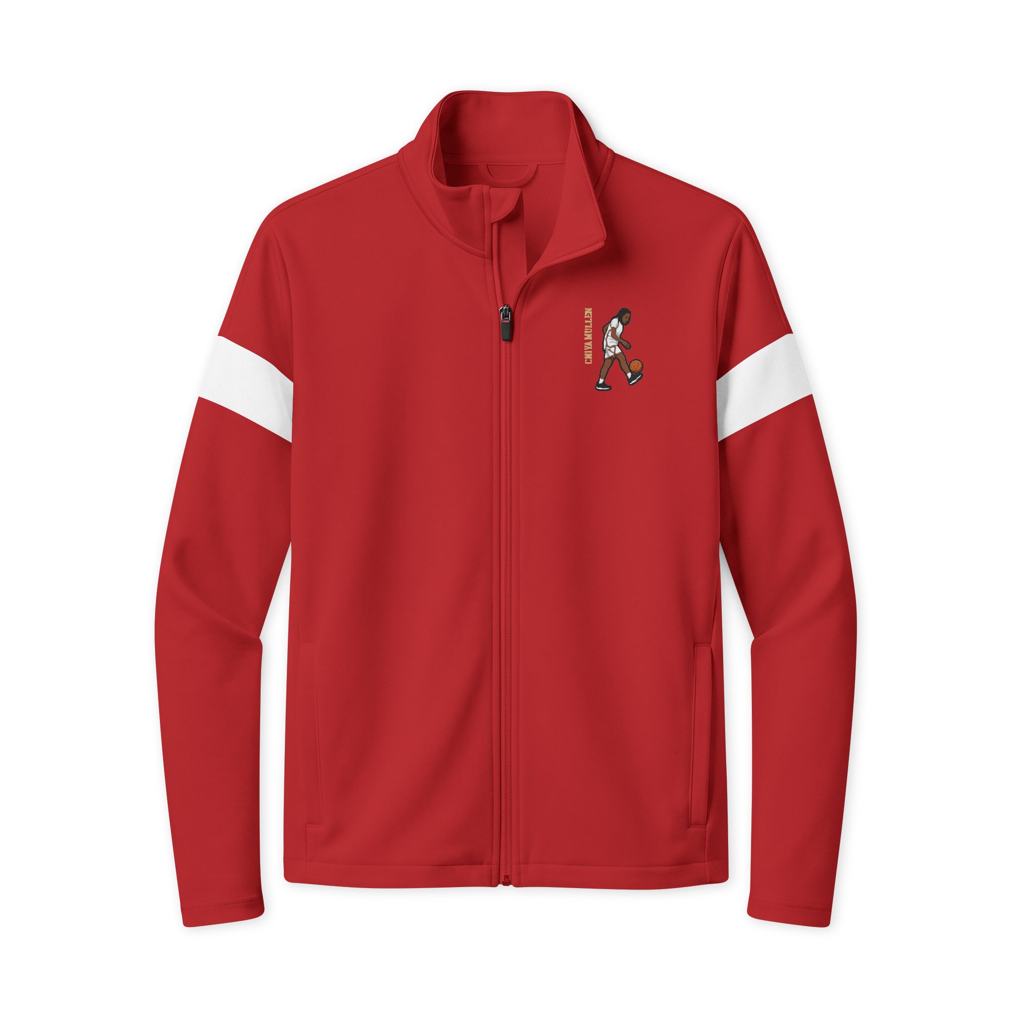 Travel Full-Zip Jacket — character_name_vertical in Deep Red/ White