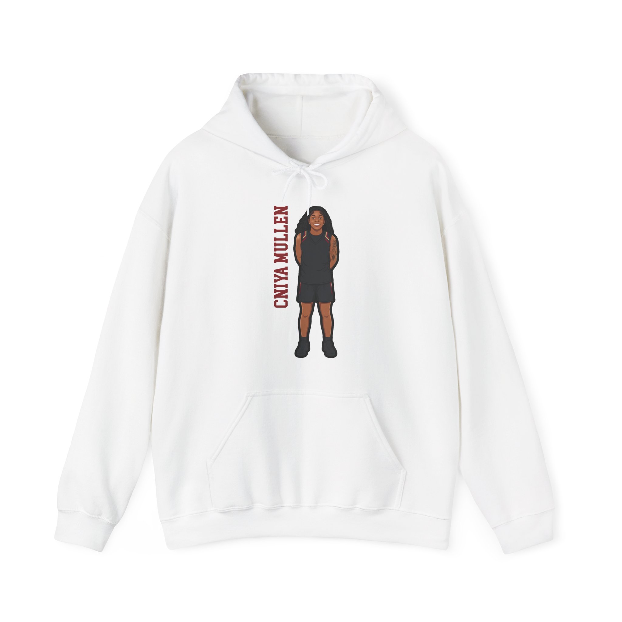 Hoodie — character_name_vertical in White