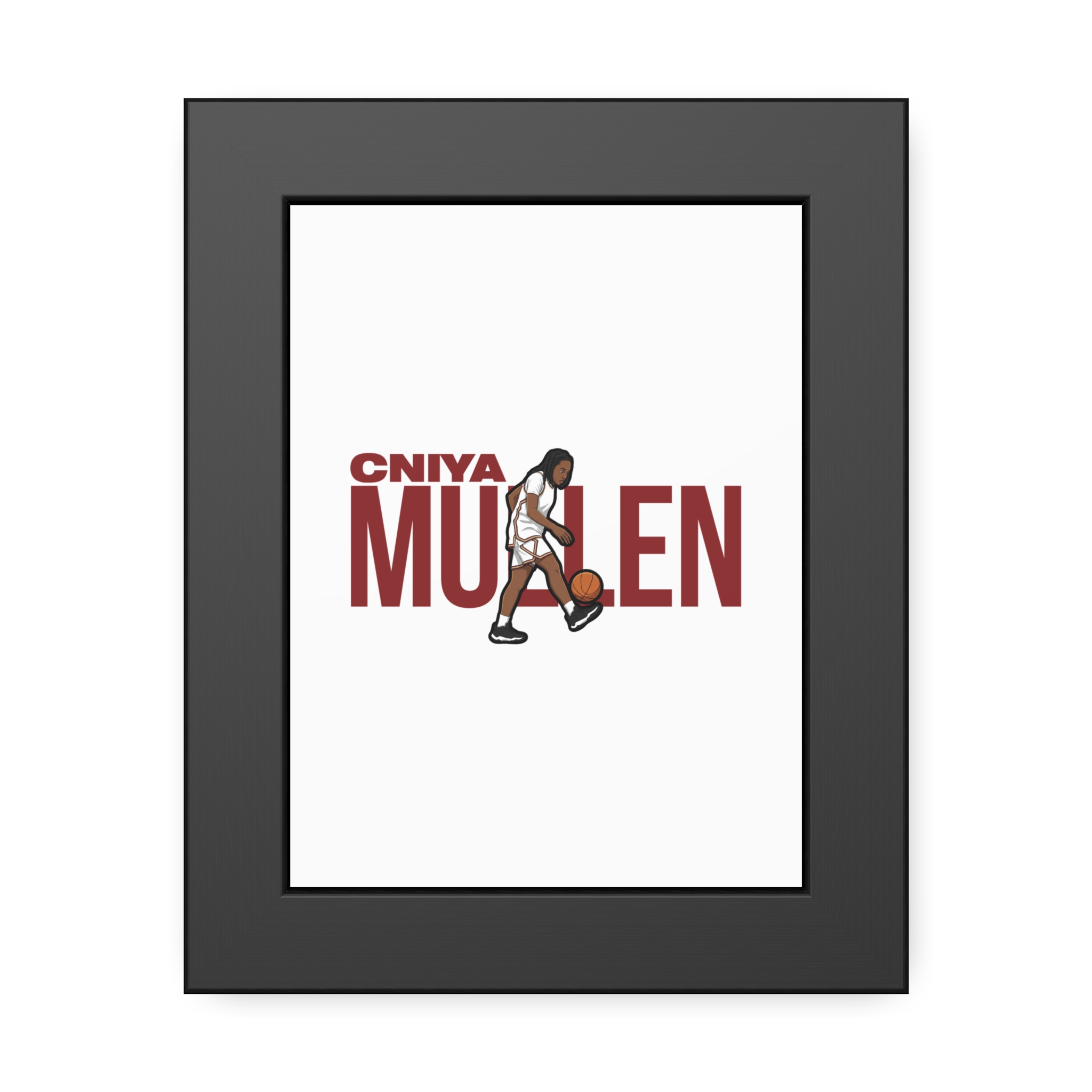 Framed Poster — character_player_name in Black