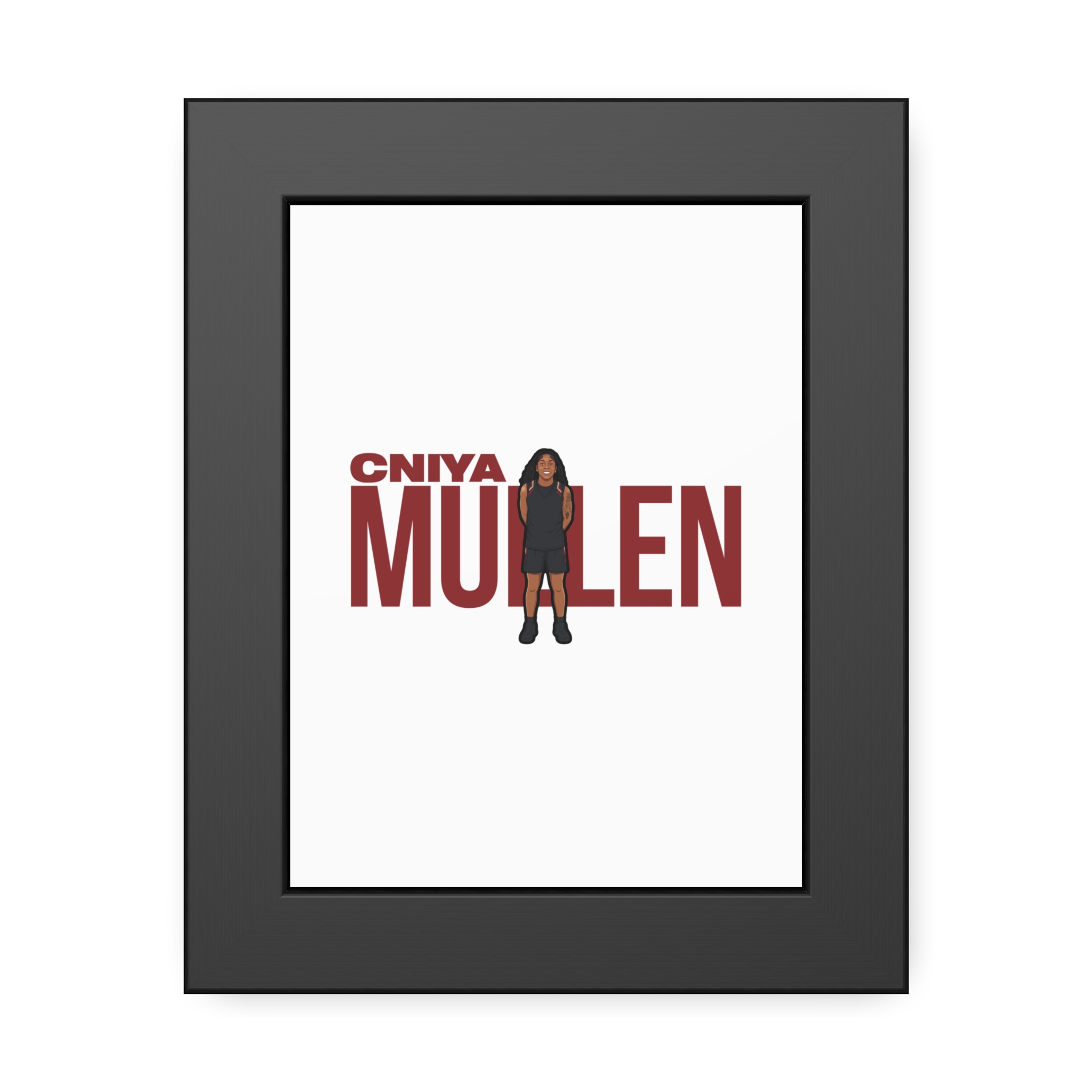 Framed Poster — character_player_name in Black