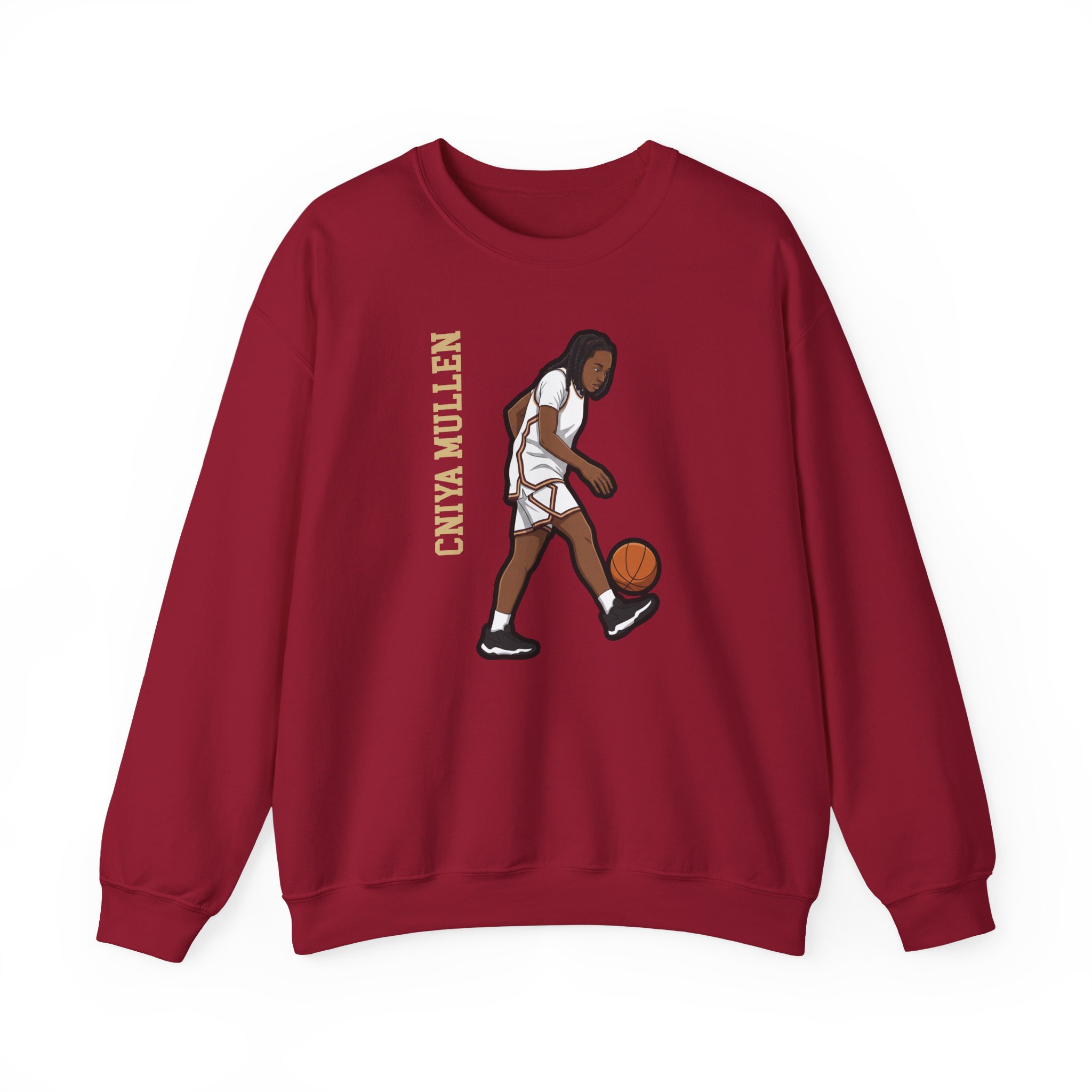 Crewneck Sweatshirt — character_name_vertical in Cardinal