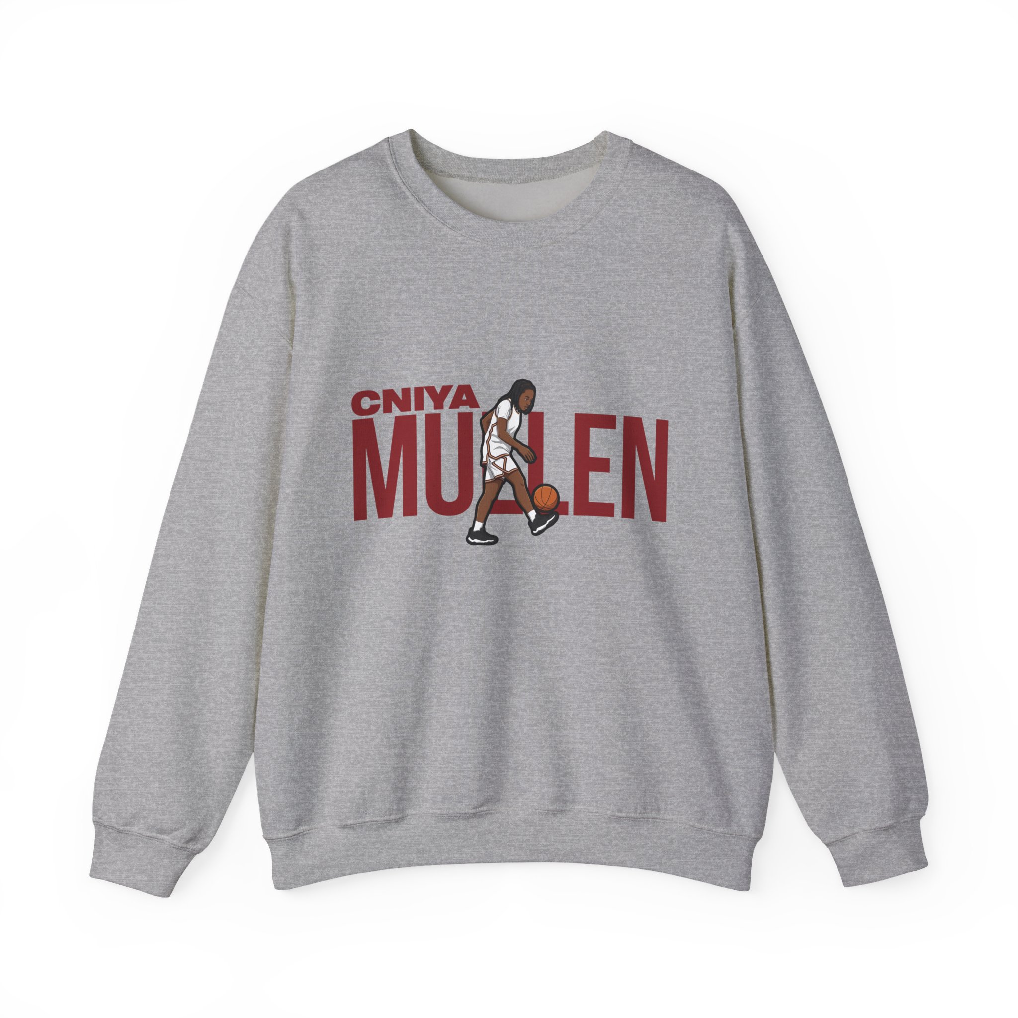Crewneck Sweatshirt — character_player_name in Grey