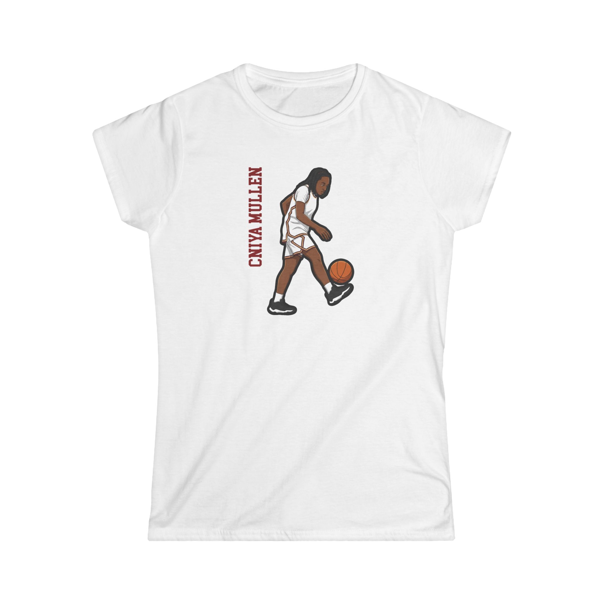Women's Softstyle Tee — character_name_vertical in White