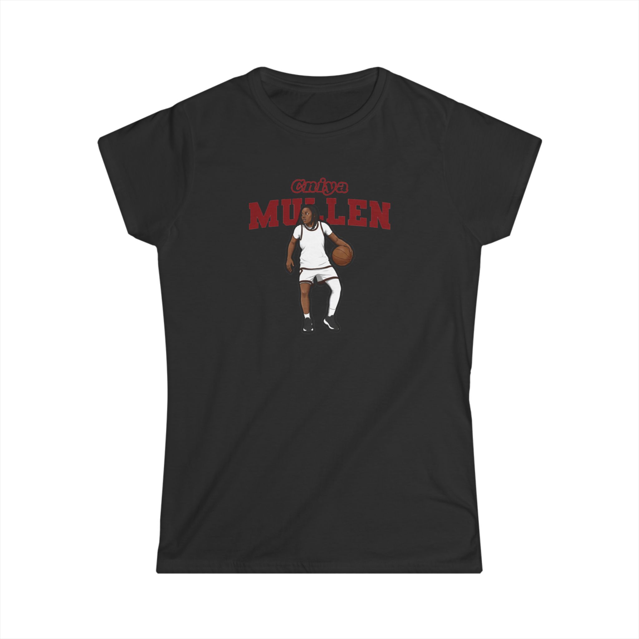 Women's Softstyle Tee — character_name_arch in Black