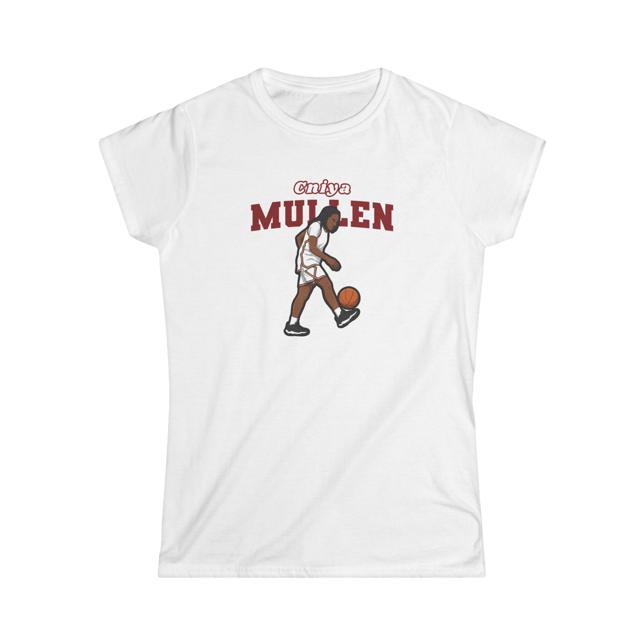 Women's Softstyle Tee — character_name_arch in White