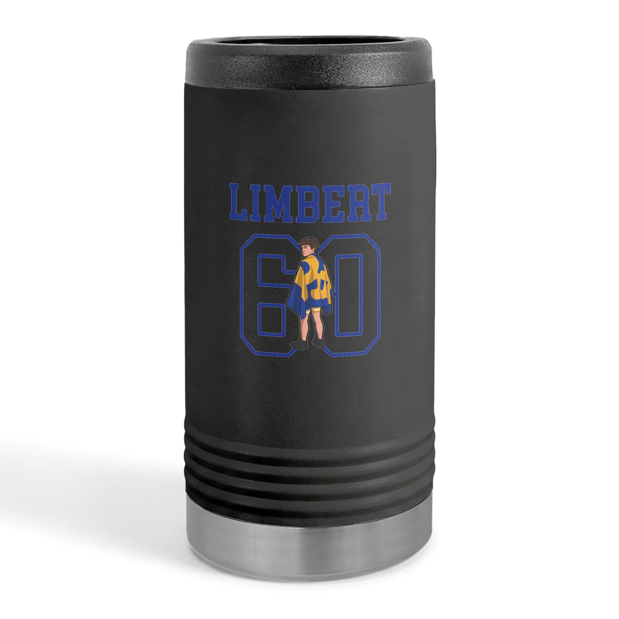 Slim Stainless Can Cooler — character_shirsey in Black