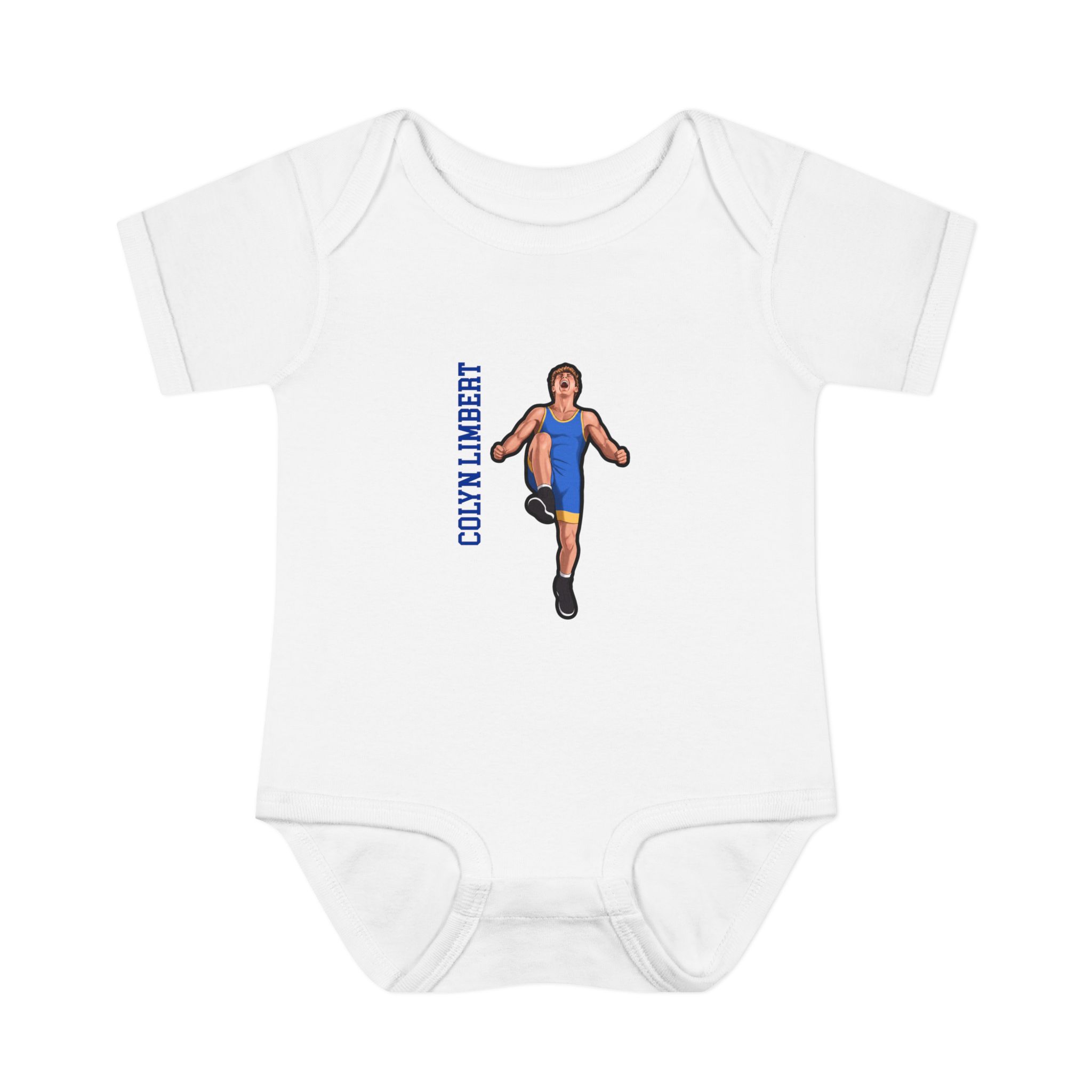 Baby Onesie — character_name_vertical in White