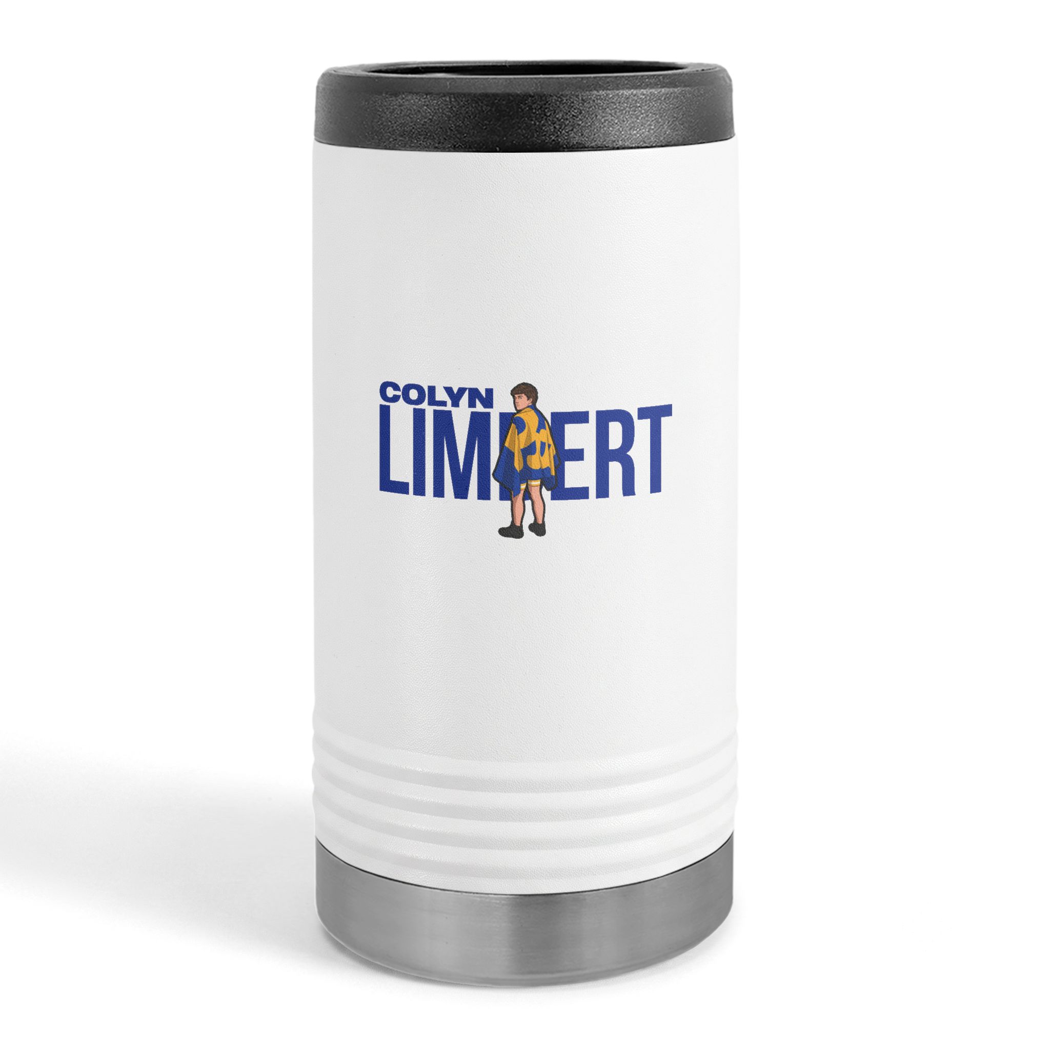 Slim Stainless Can Cooler — character_player_name in White