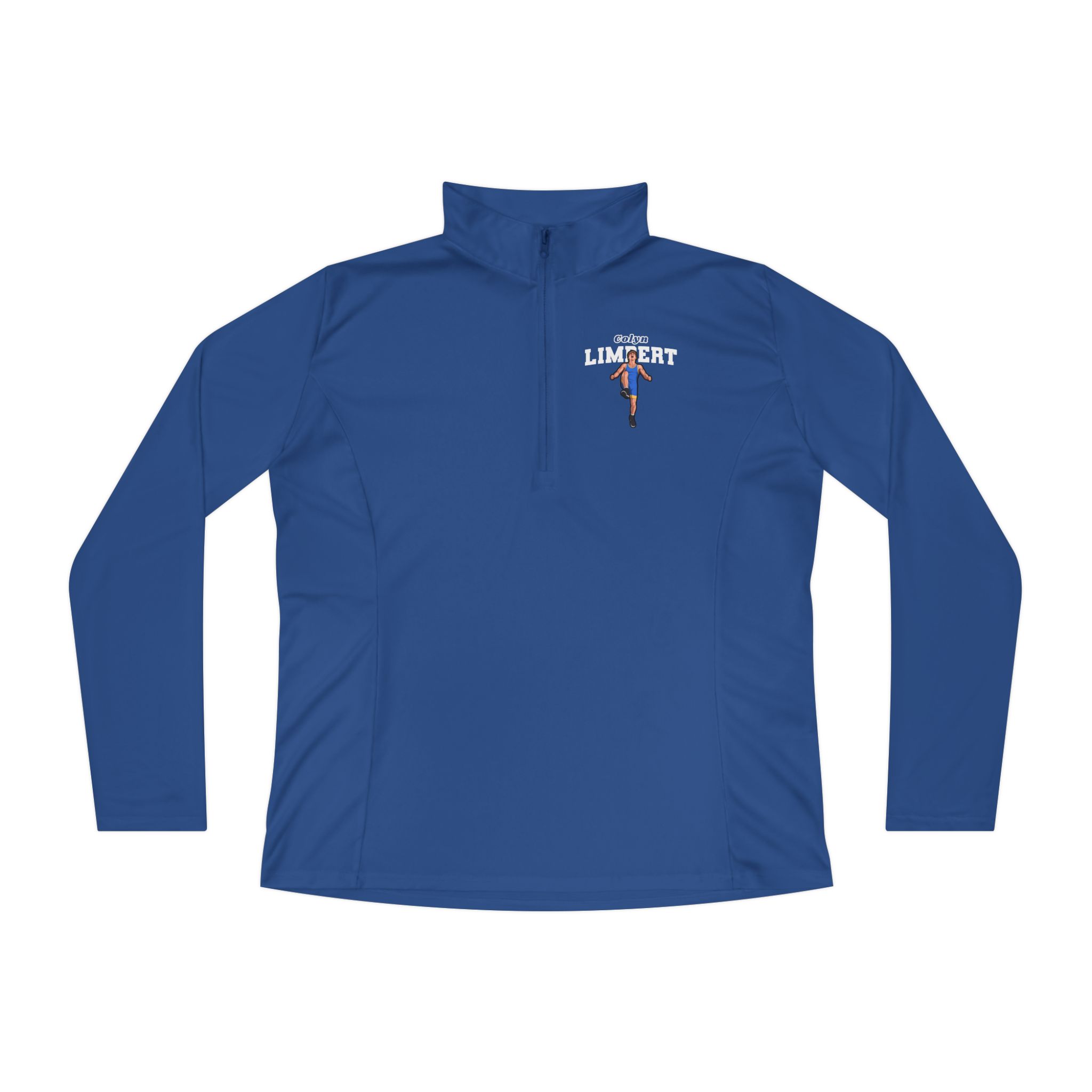 Women's Q-Zip Pullover — character_name_arch in Royal