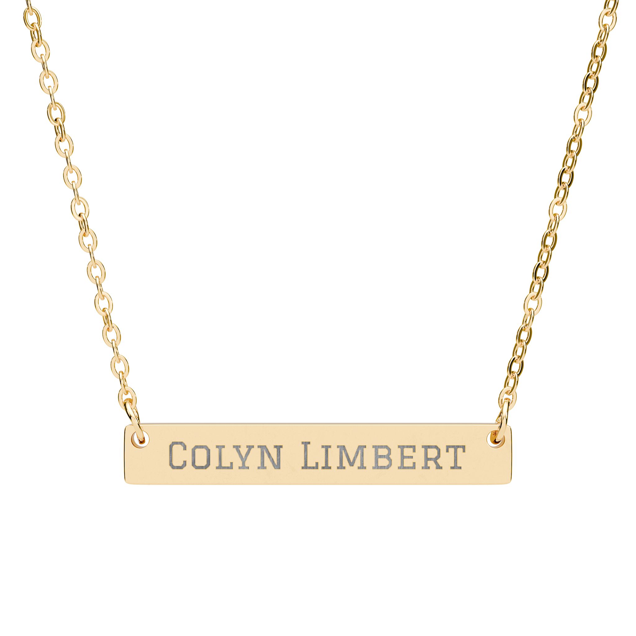 Engraved Bar Necklace — Classic in Gold