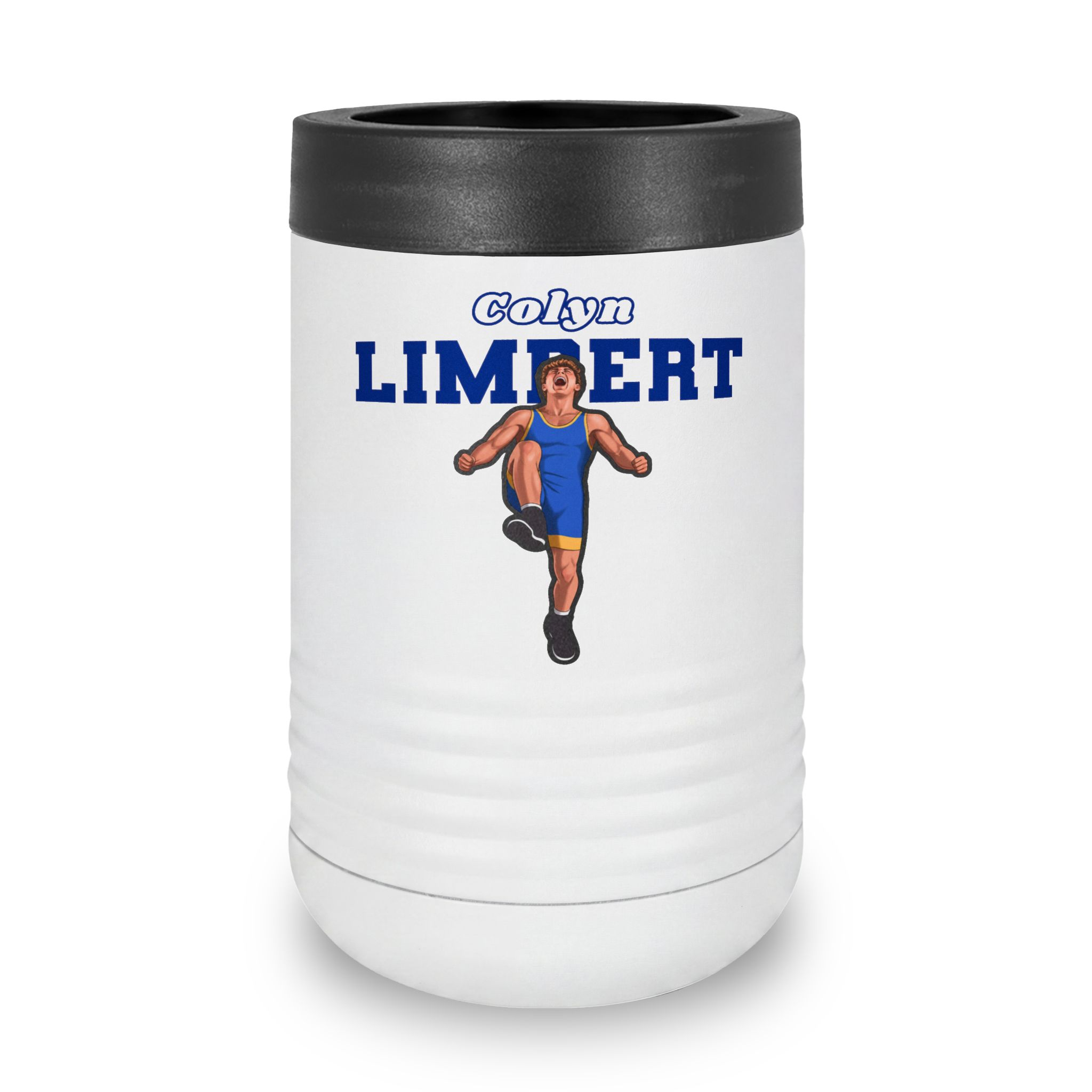 Stainless Can Cooler — character_name_arch in White