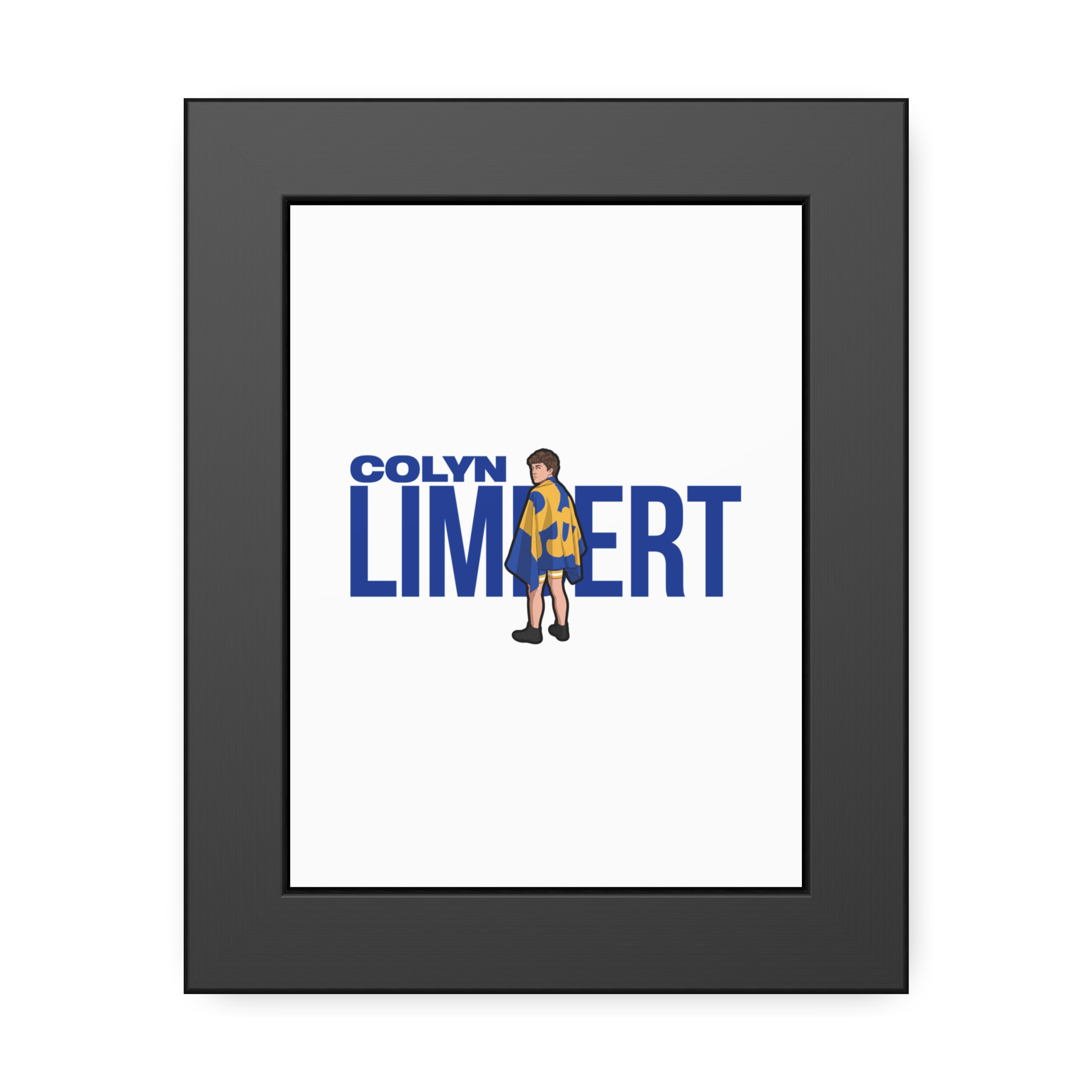 Framed Poster — character_player_name in Black