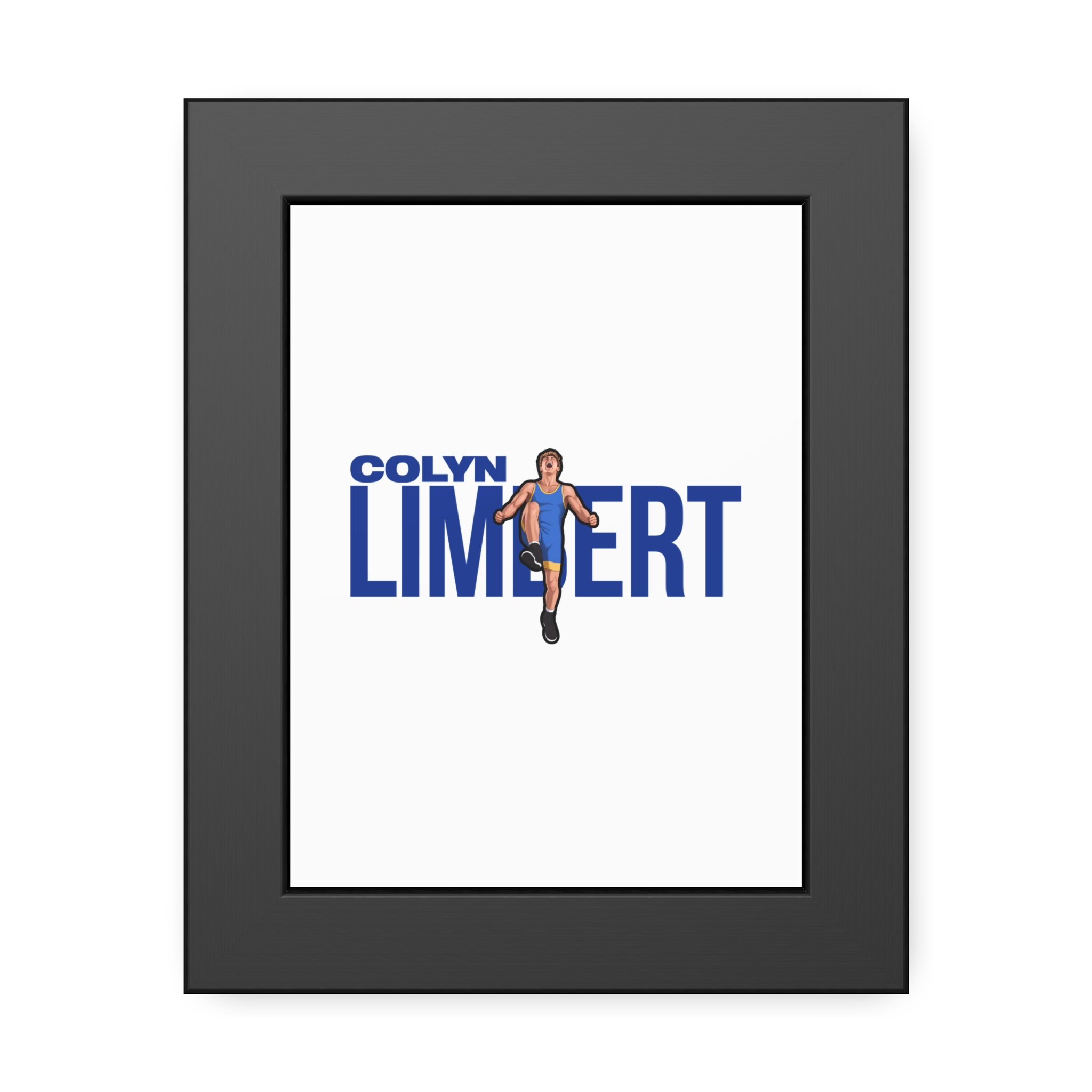 Framed Poster — character_player_name in Black