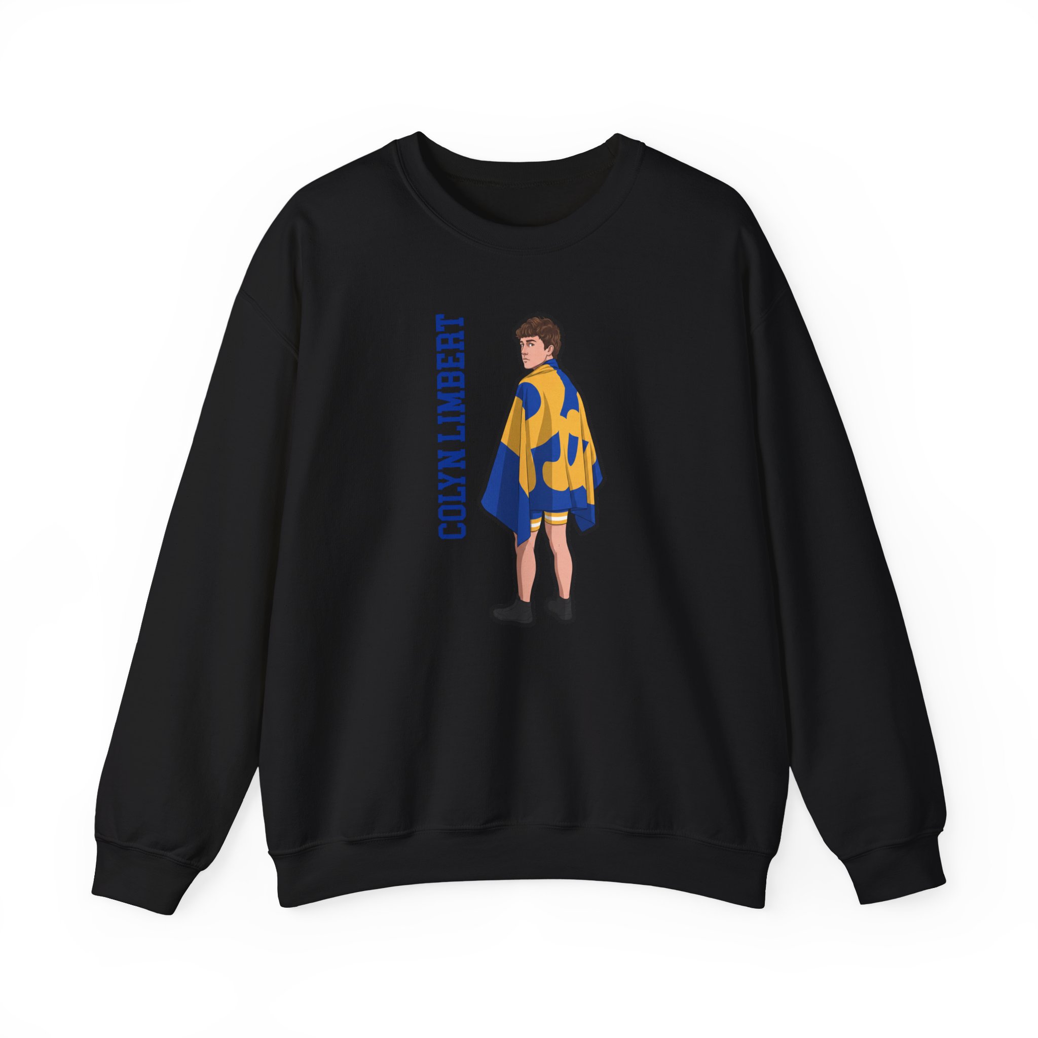Crewneck Sweatshirt — character_name_vertical in Black