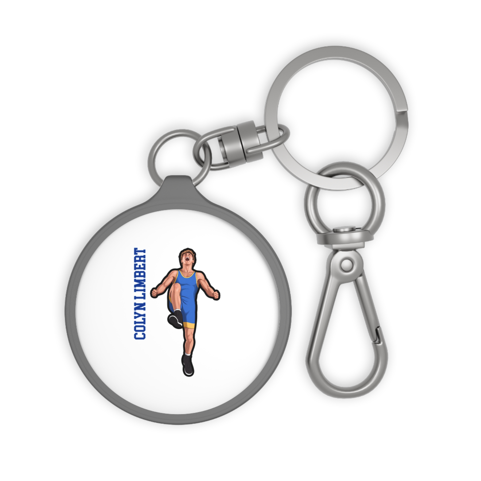 Keychain — character_name_vertical in Grey