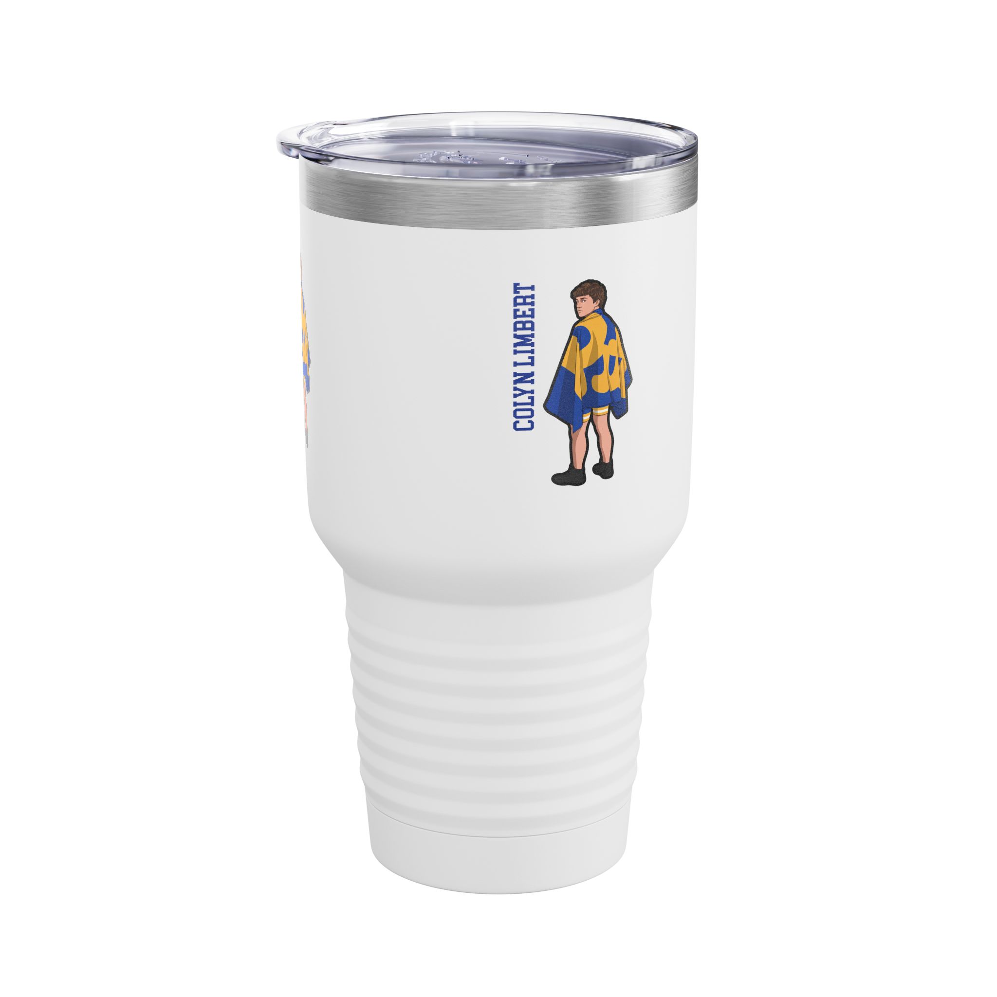 30oz Tumbler — character_name_vertical in White