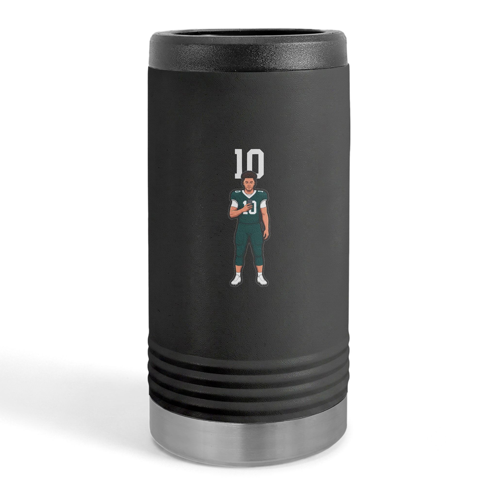 Slim Stainless Can Cooler — character_number_top in Black